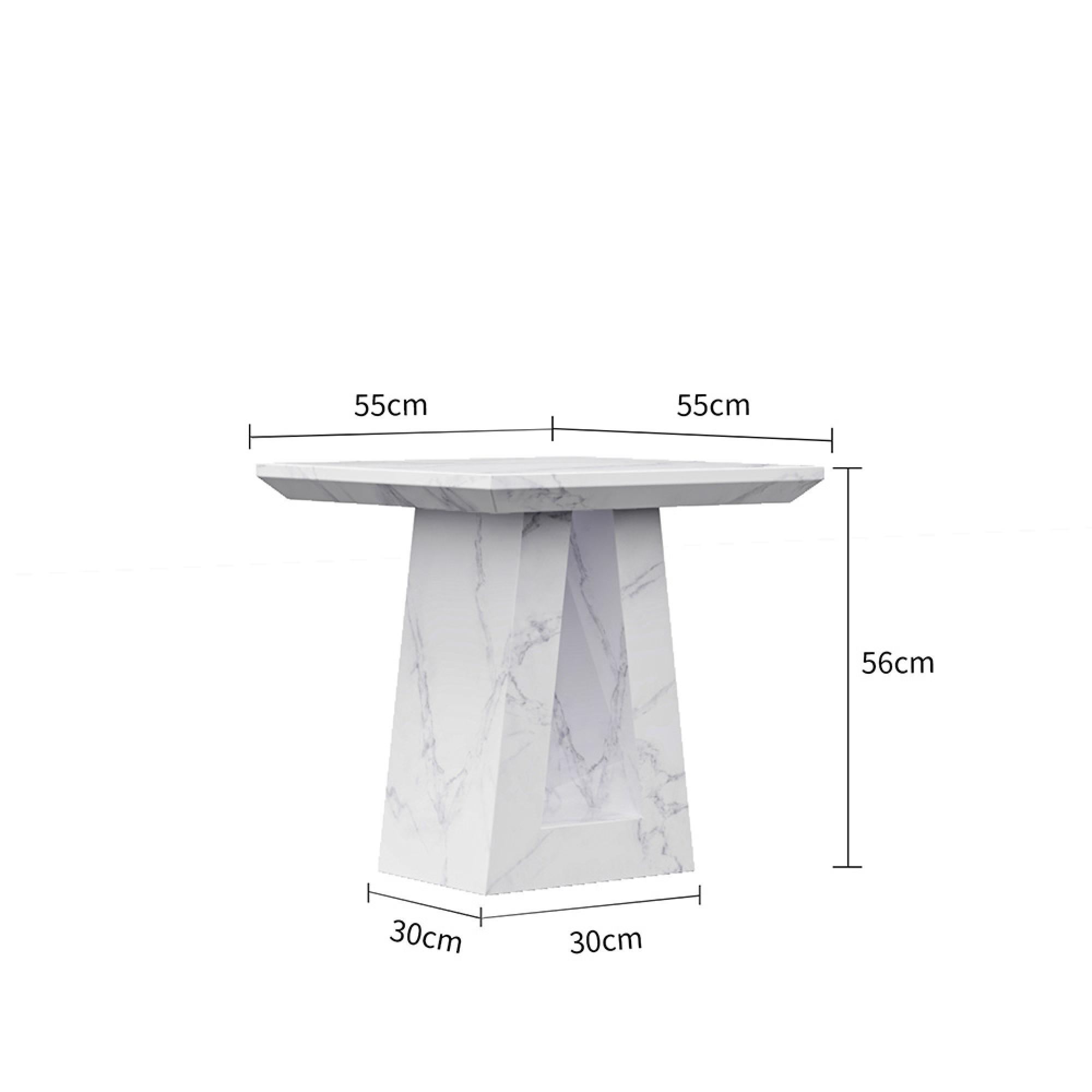 Milan Side Table - Square - White Marble