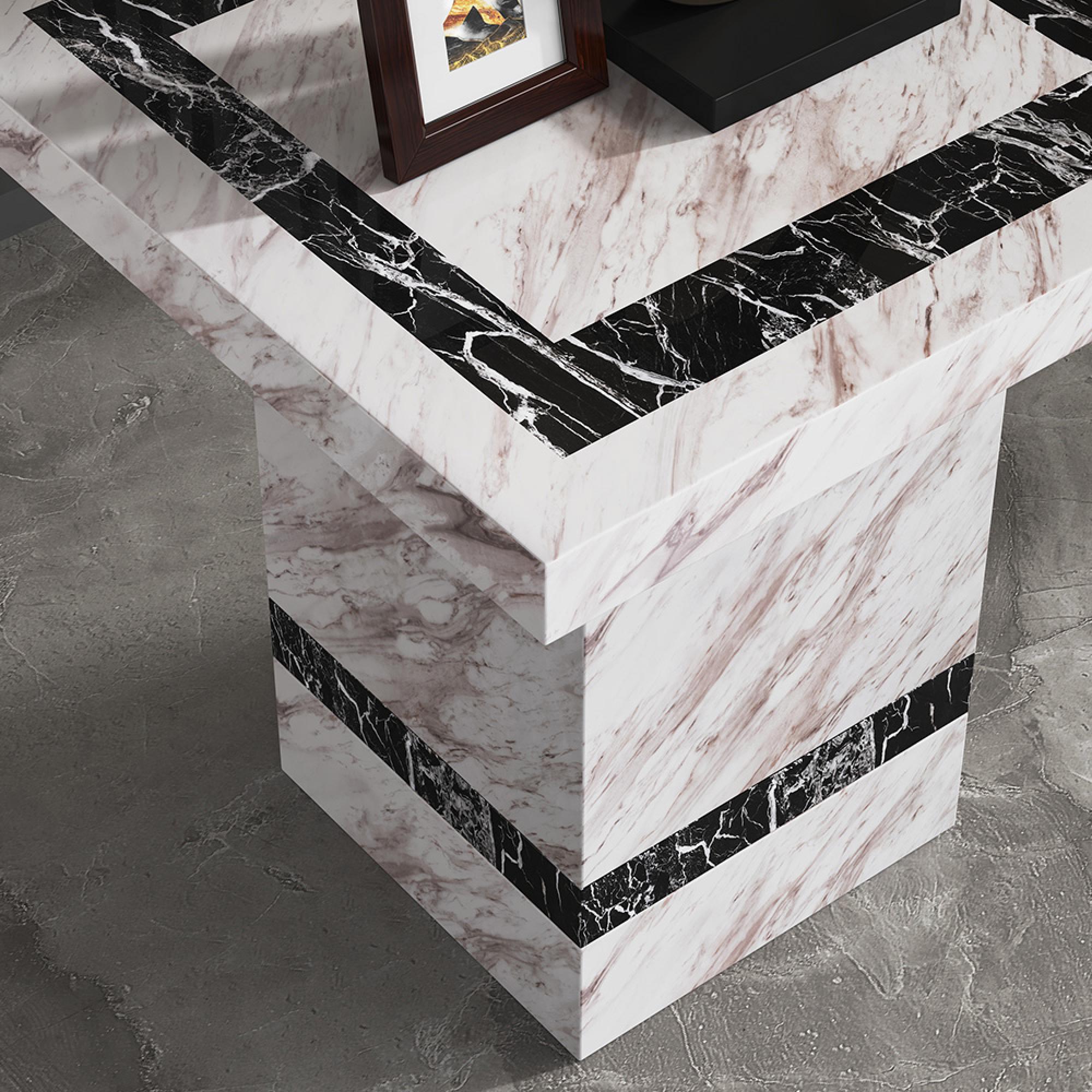 Rome Side Table - Beige Marble