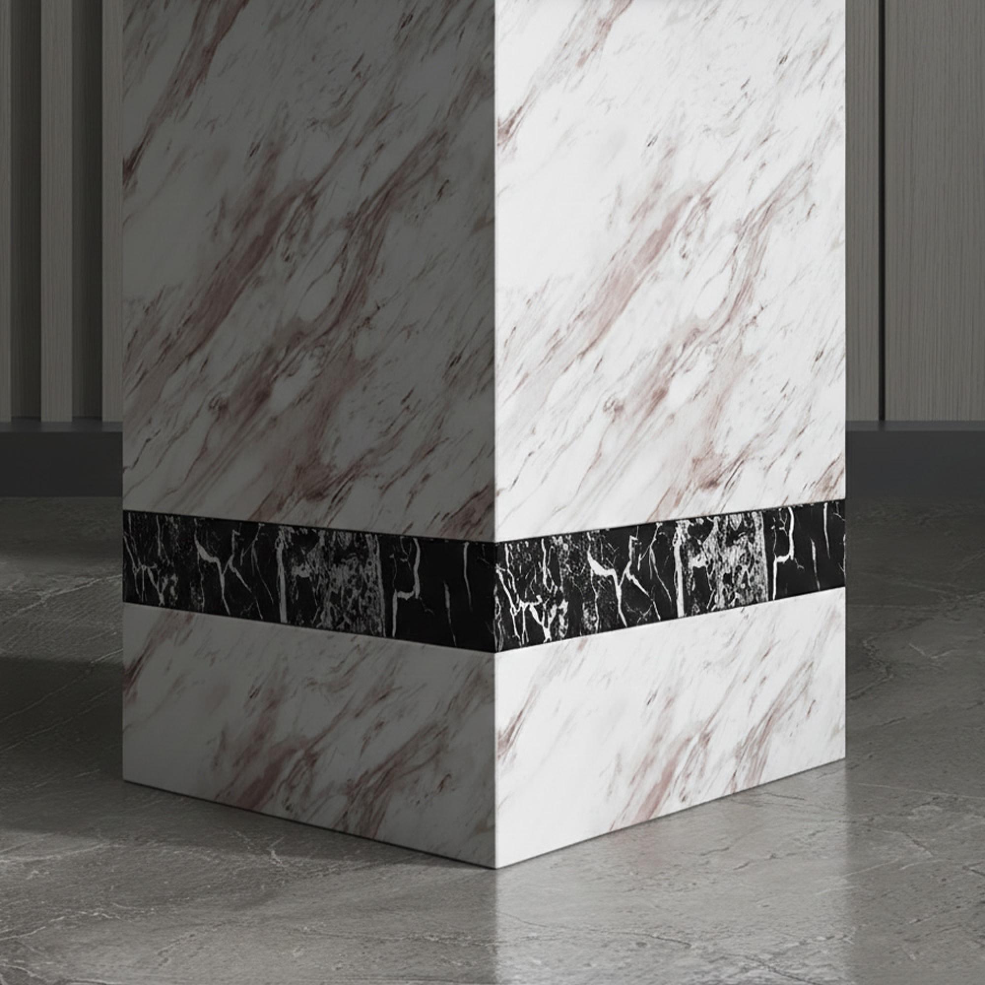 Rome Side Table - Beige Marble