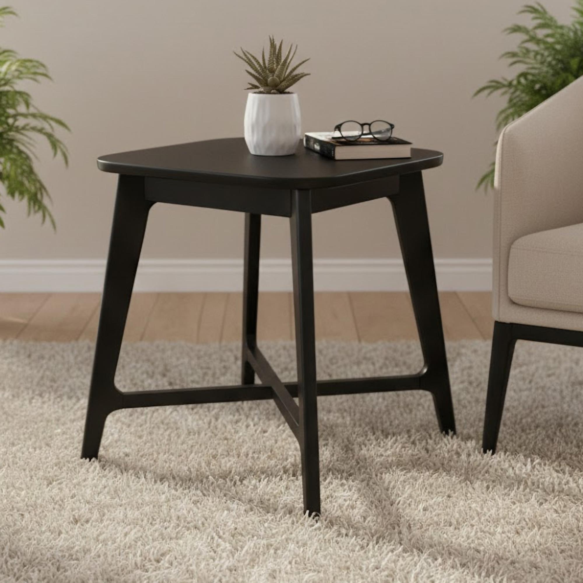 Carrington Lamp Table - Square - Black Oak