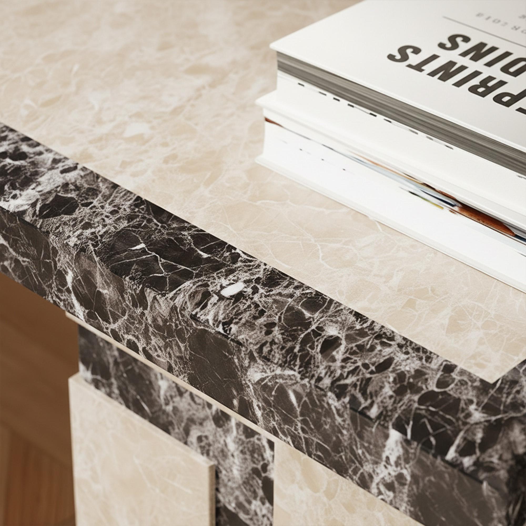 Venice Side Table - Square - Cream Marble