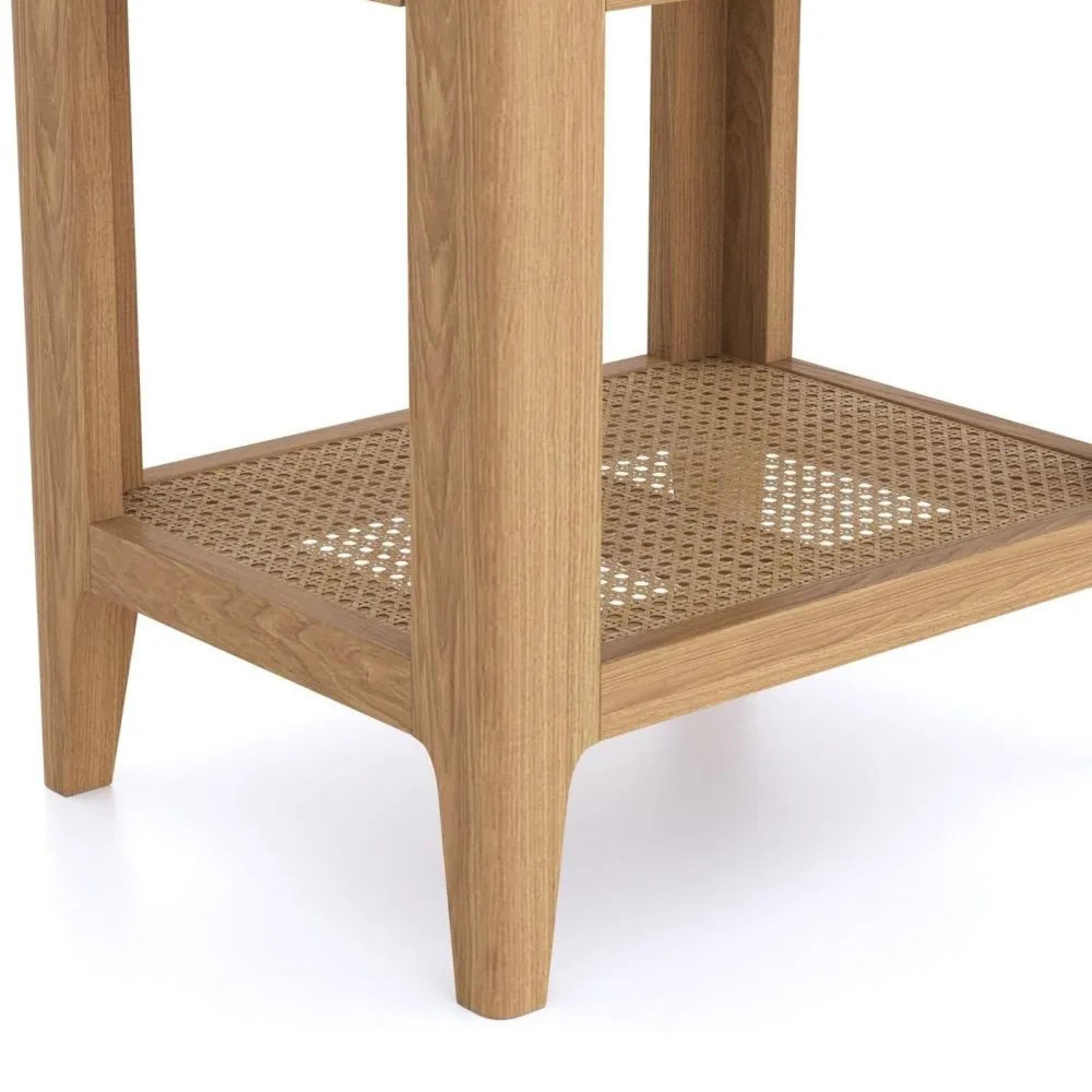 Henley Oak and Rattan 1 Drawer Side Table