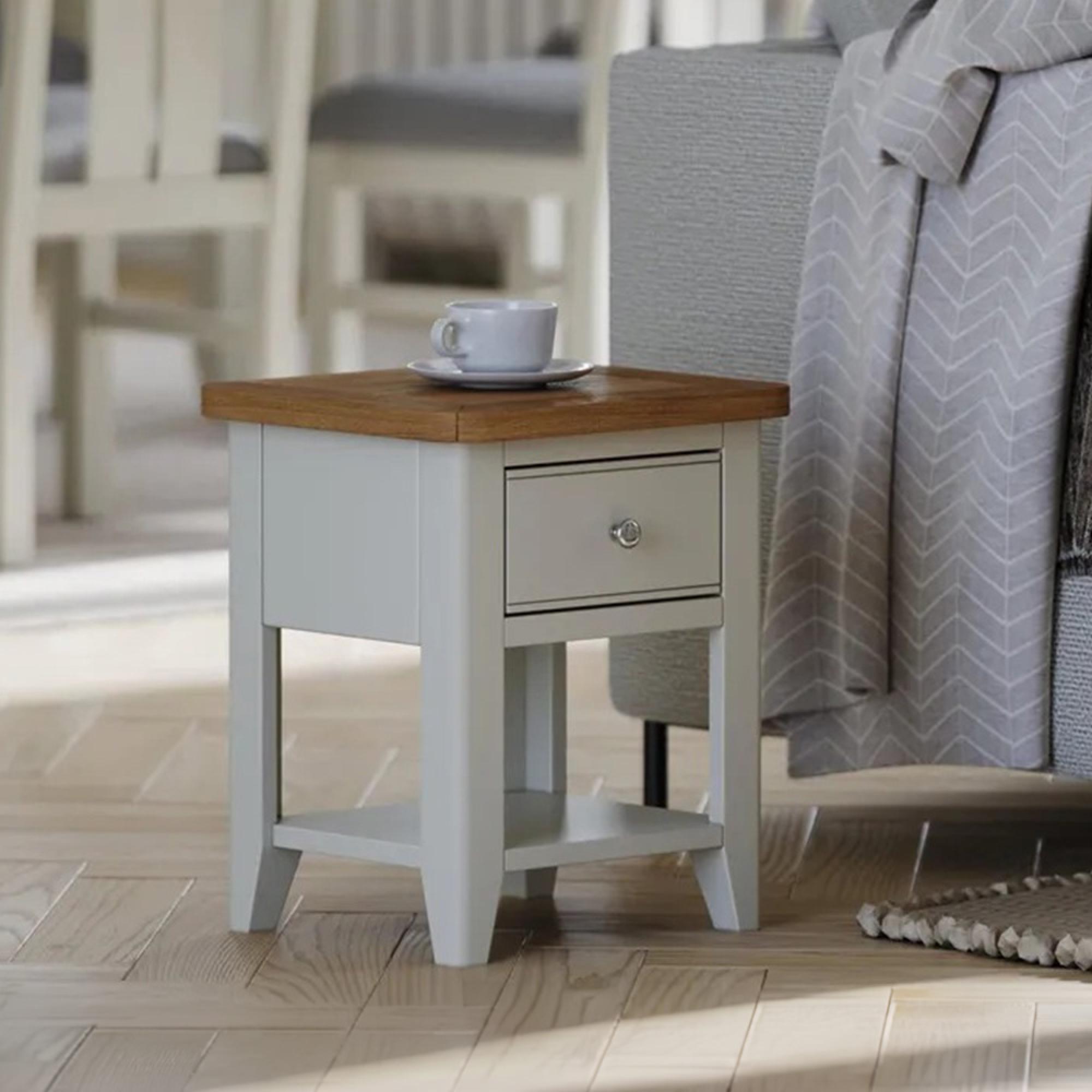 Arden Grey Painted 1 Drawer Lamp Table