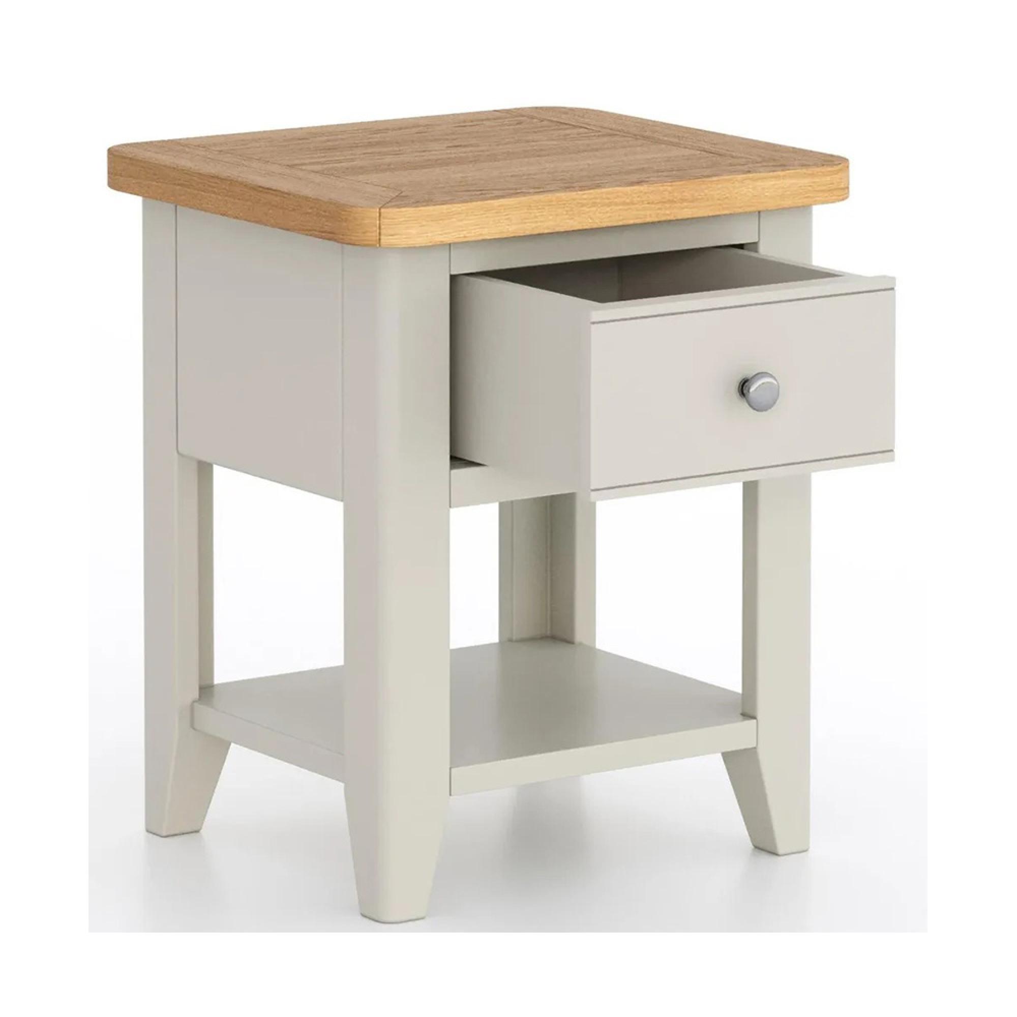 Arden Grey Painted 1 Drawer Lamp Table
