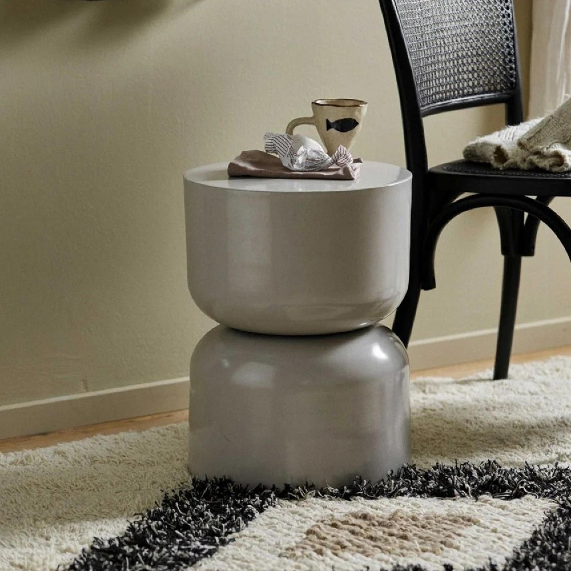 Matka Side Table - Round - Grey