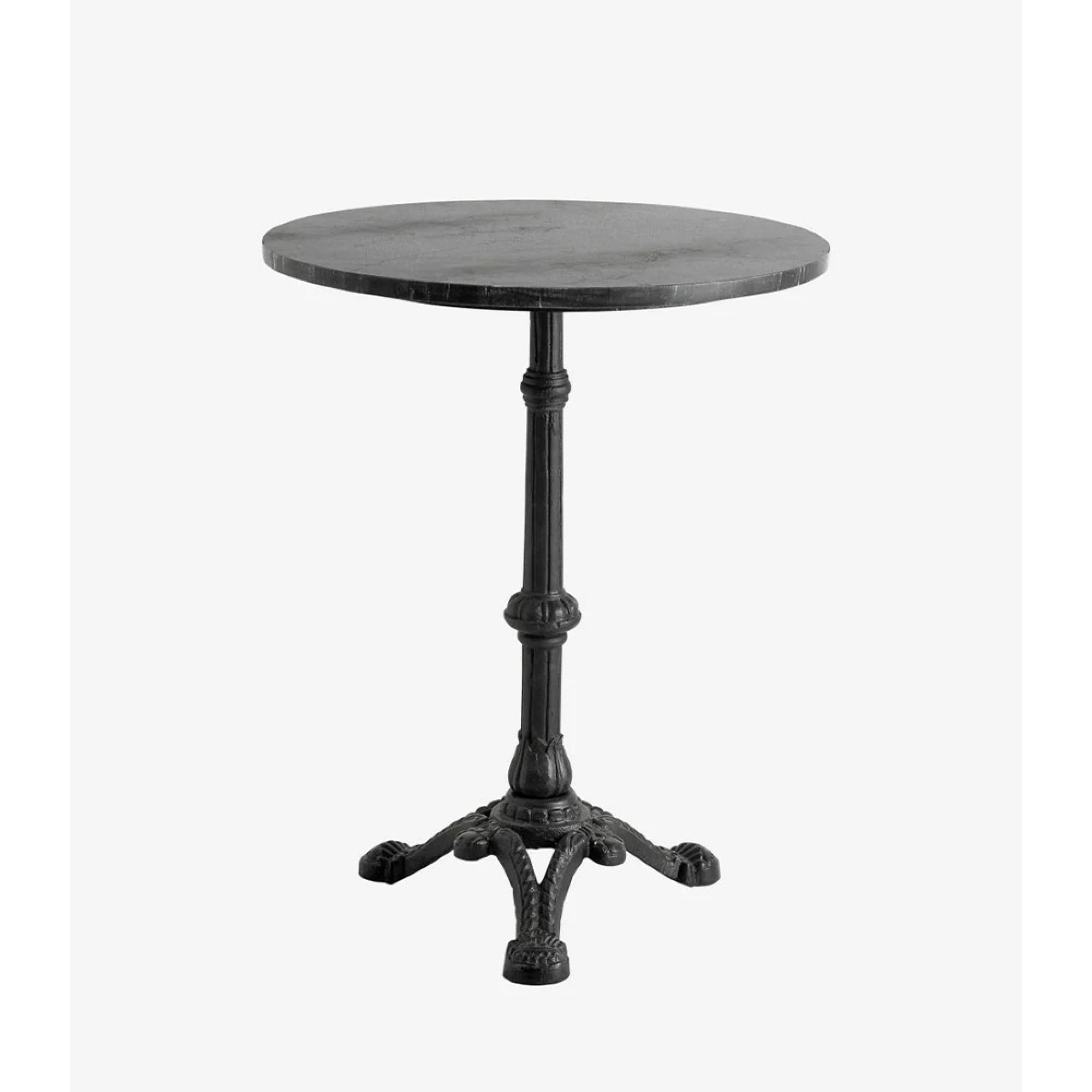 Cafe Side Table - Round - Black Marble
