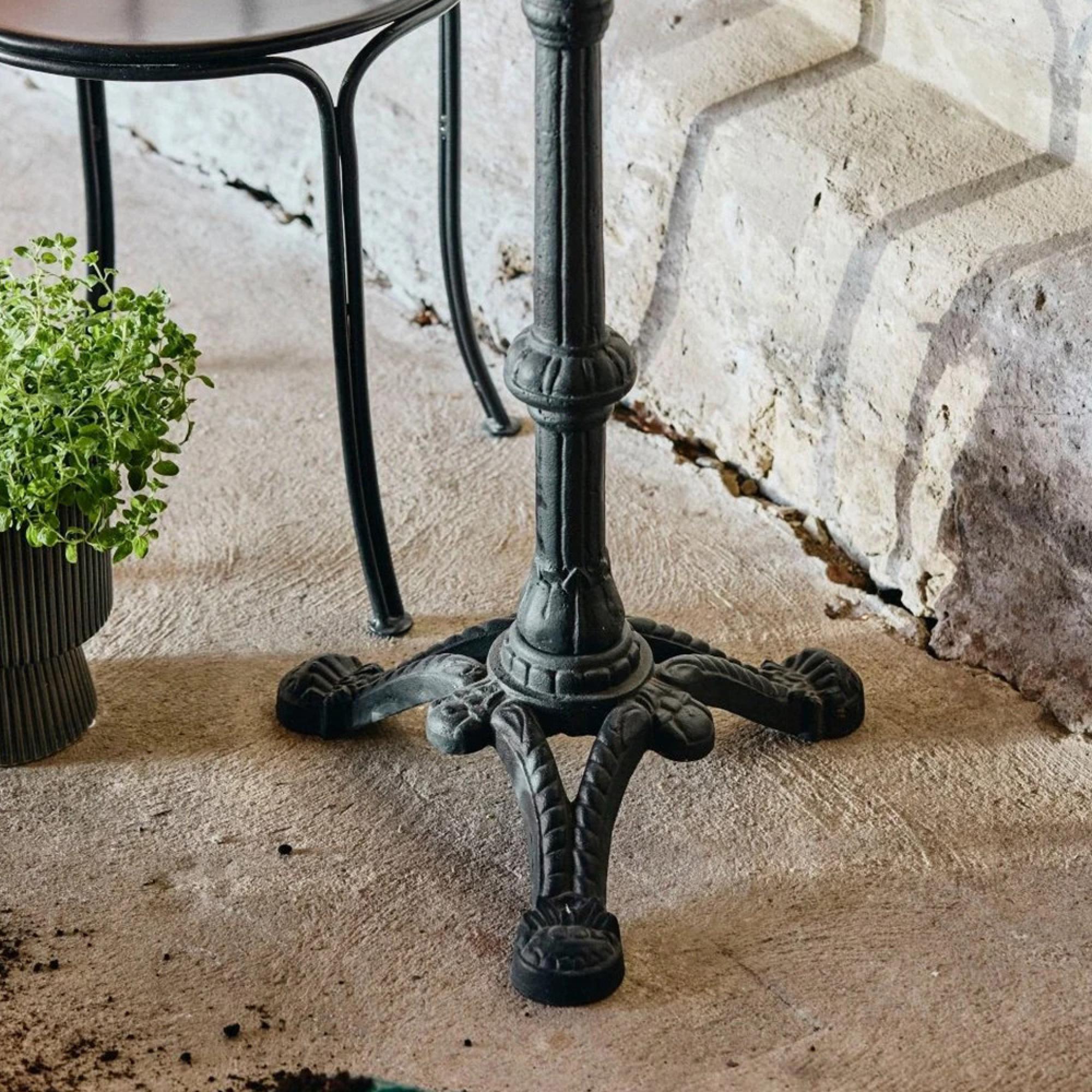 Cafe Side Table - Round - Black Marble