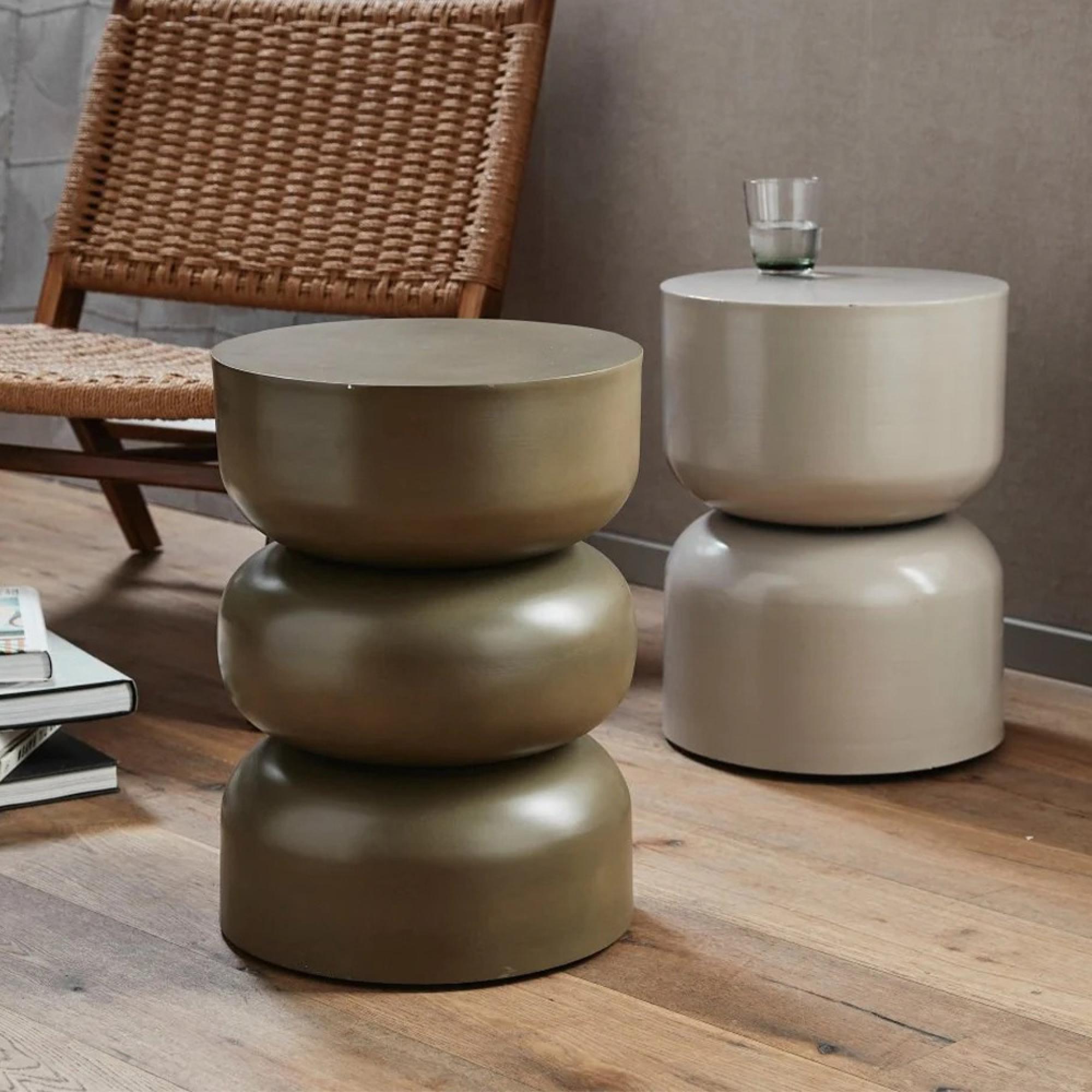 Matka Side Table - Round - Grey