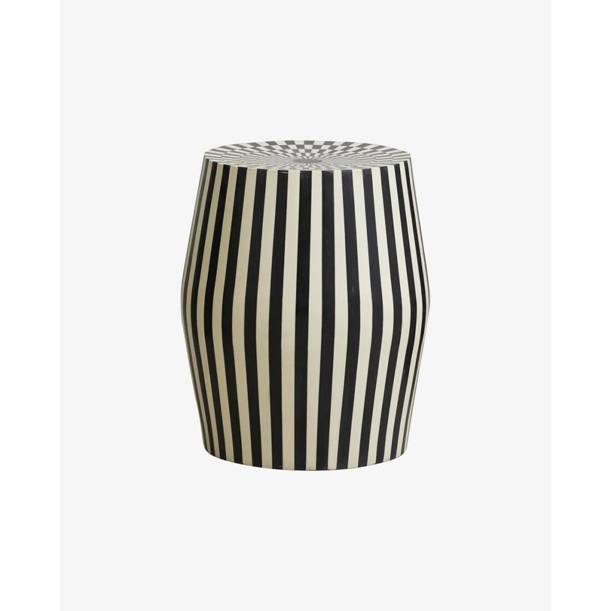 Taura Side Table - Round - Black & White