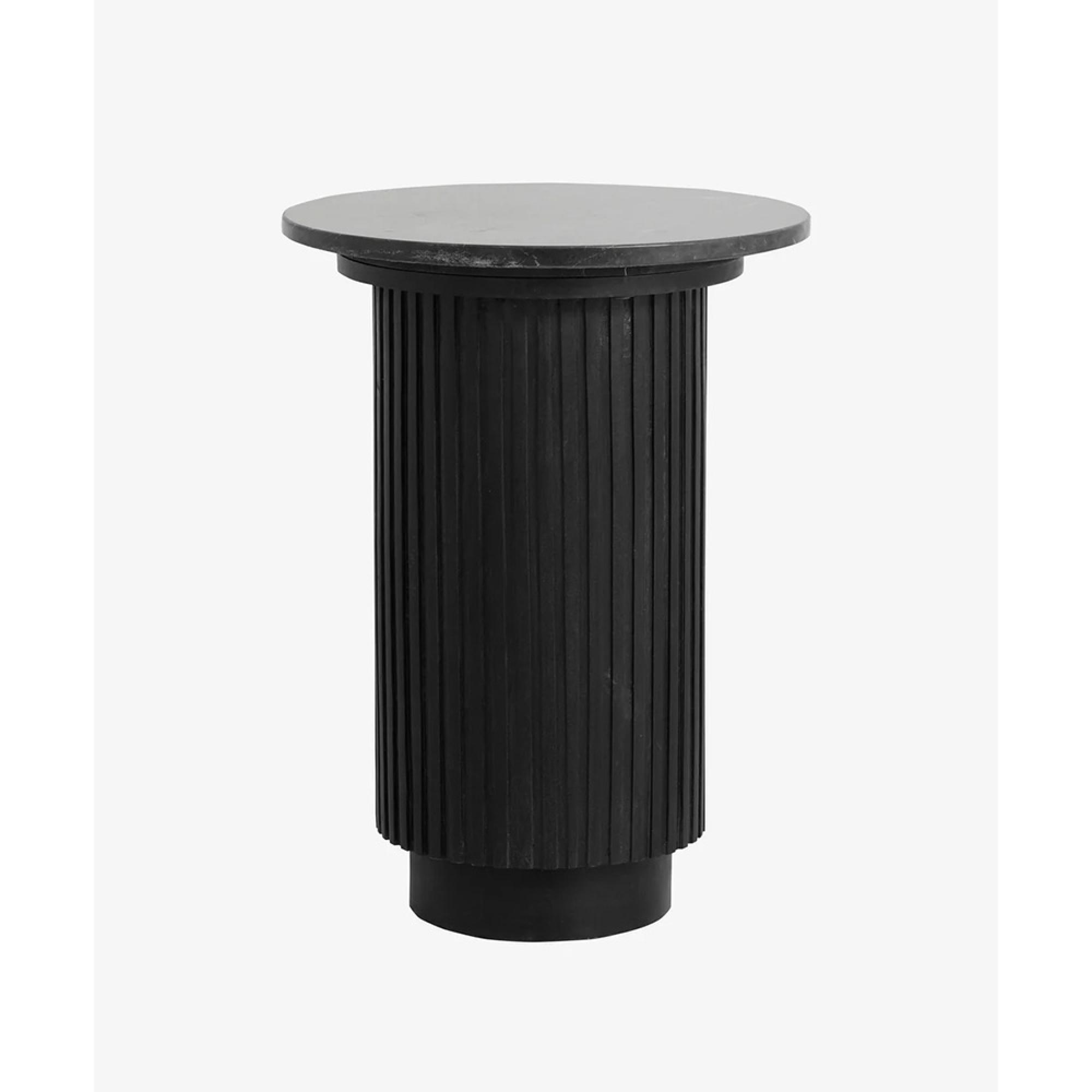 Erie Side Table - Round - Black Marble