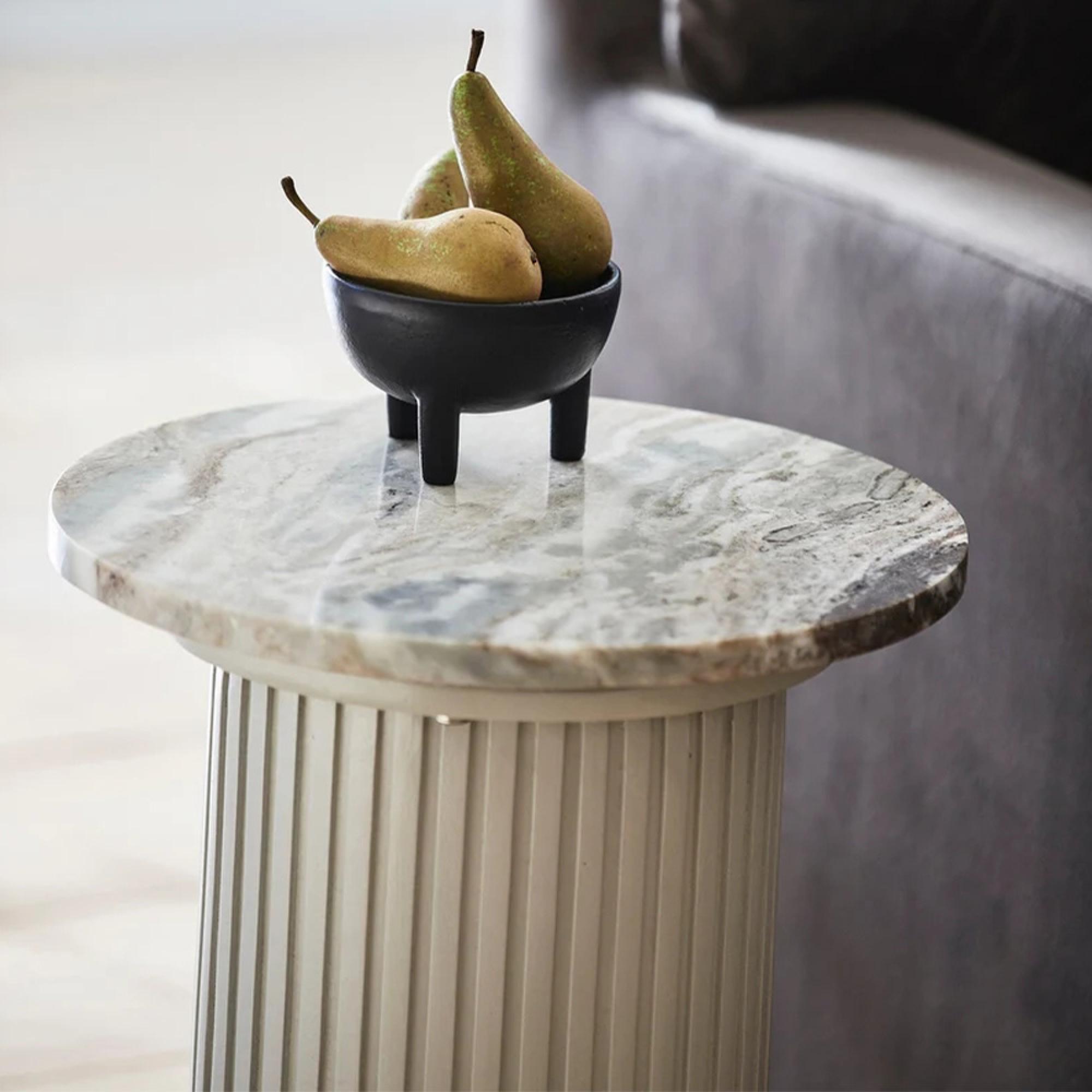 Erie Side Table - Round - Ivory Marble