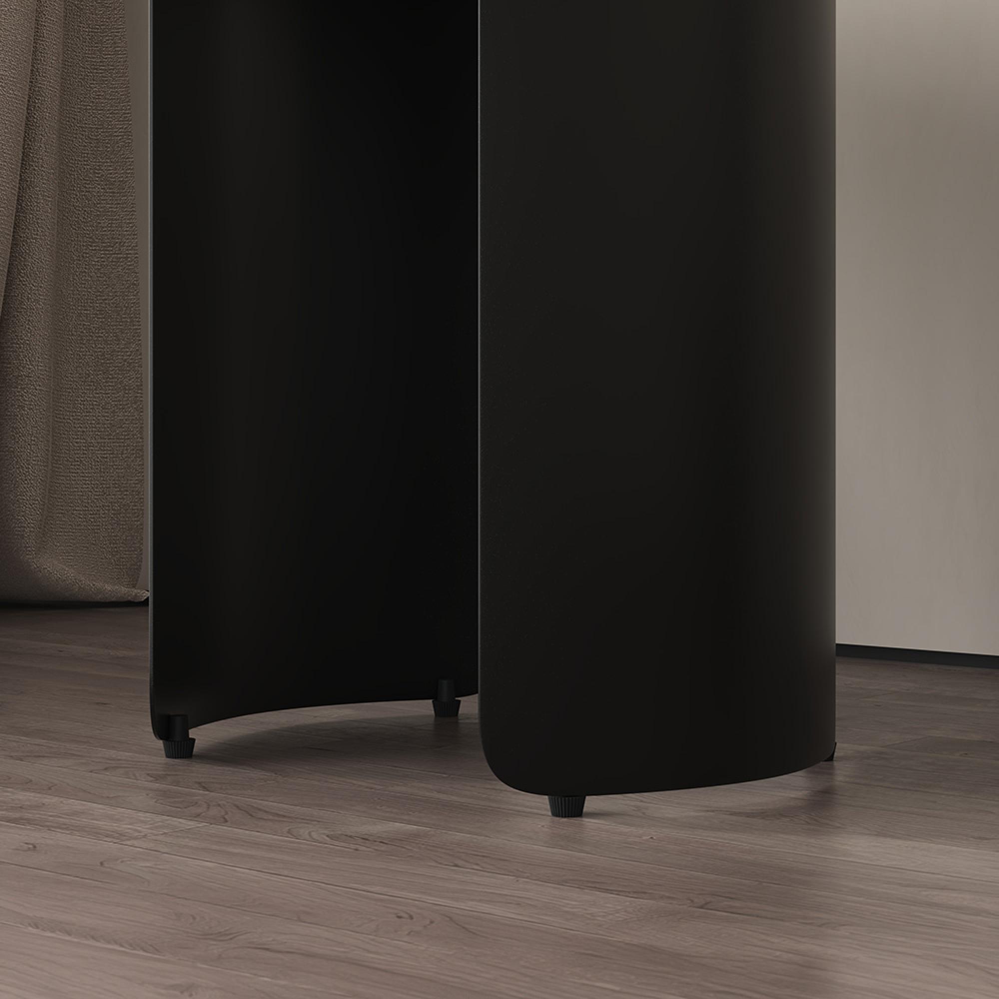 Lorea Side Table - Square - White Marble - Black Base
