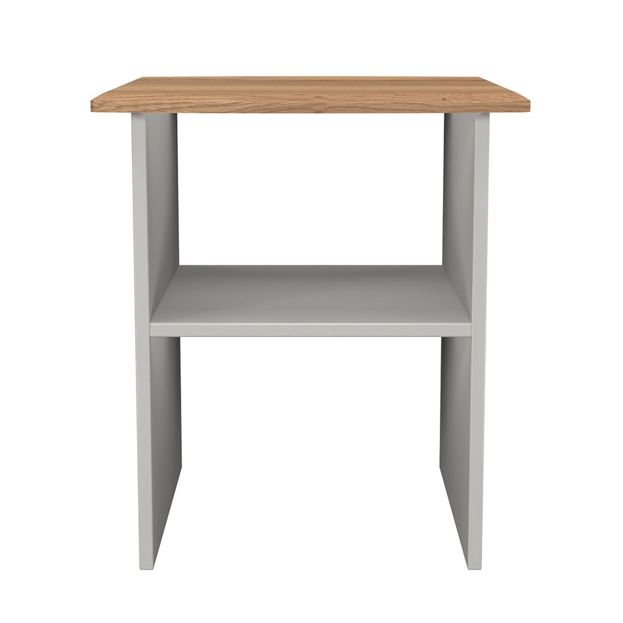 Victoria Lamp Table - Grey and Riviera Oak