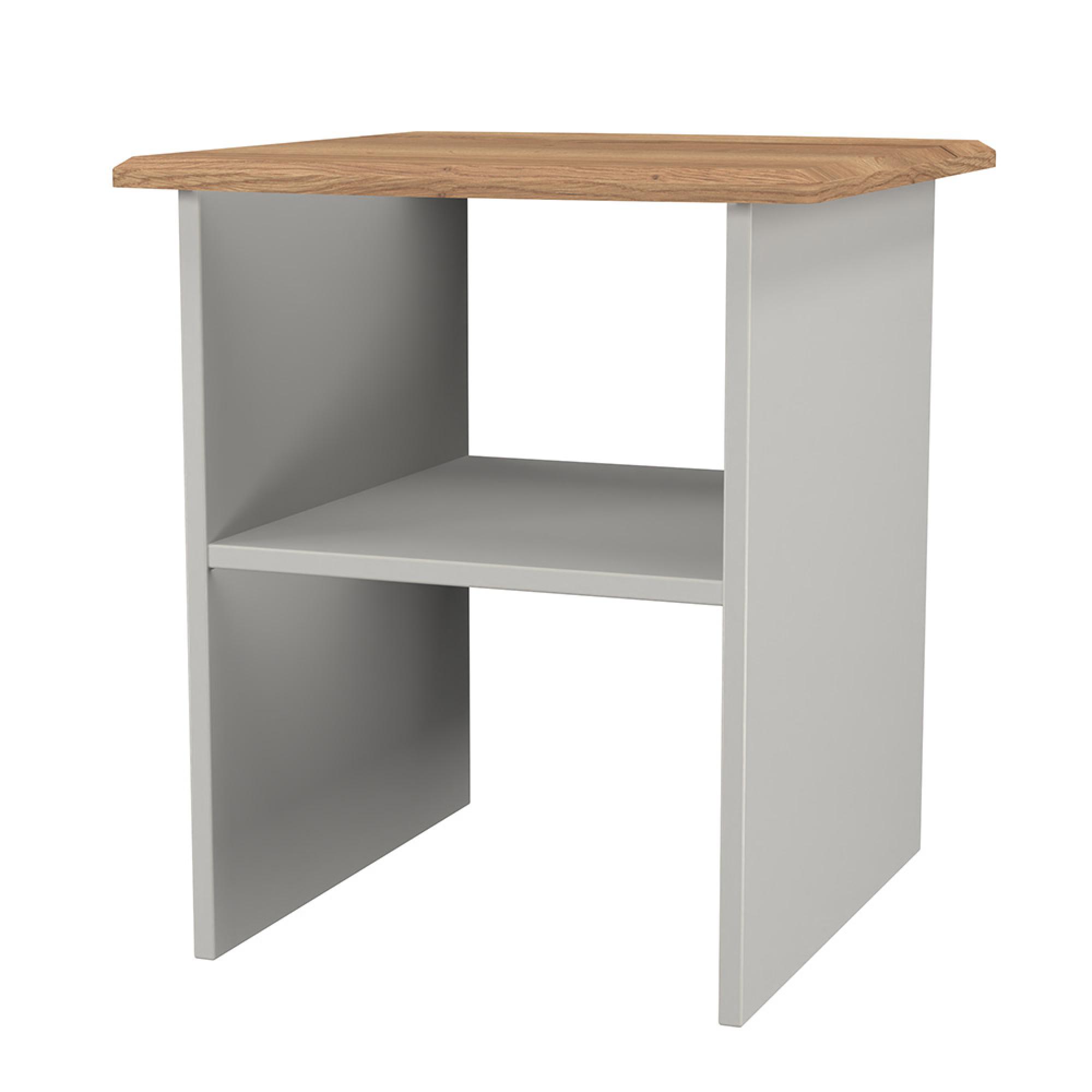Victoria Lamp Table - Grey and Riviera Oak