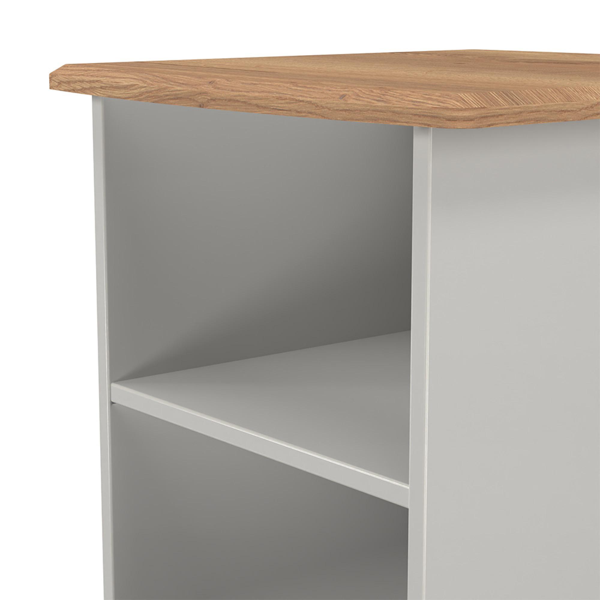Victoria Lamp Table - Grey and Riviera Oak