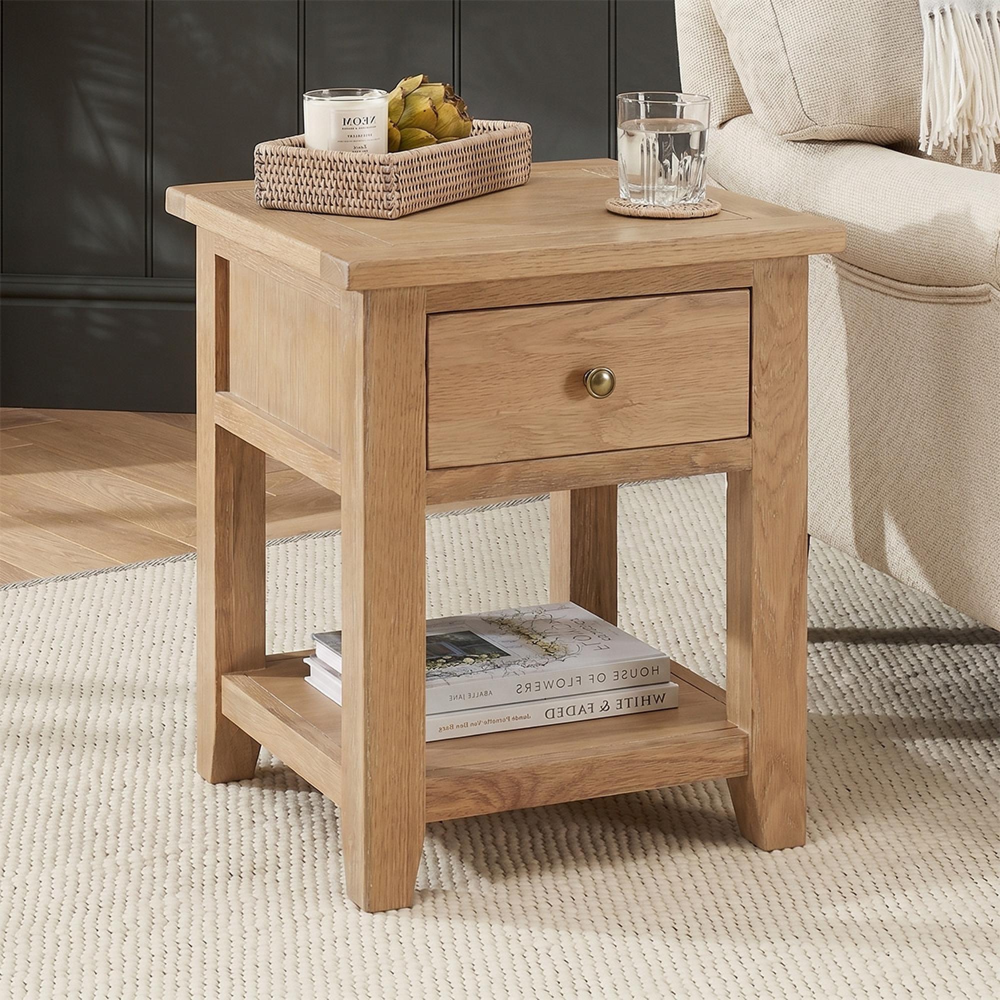 Appleby Lamp Table - 1 Drawer - Petite Oak