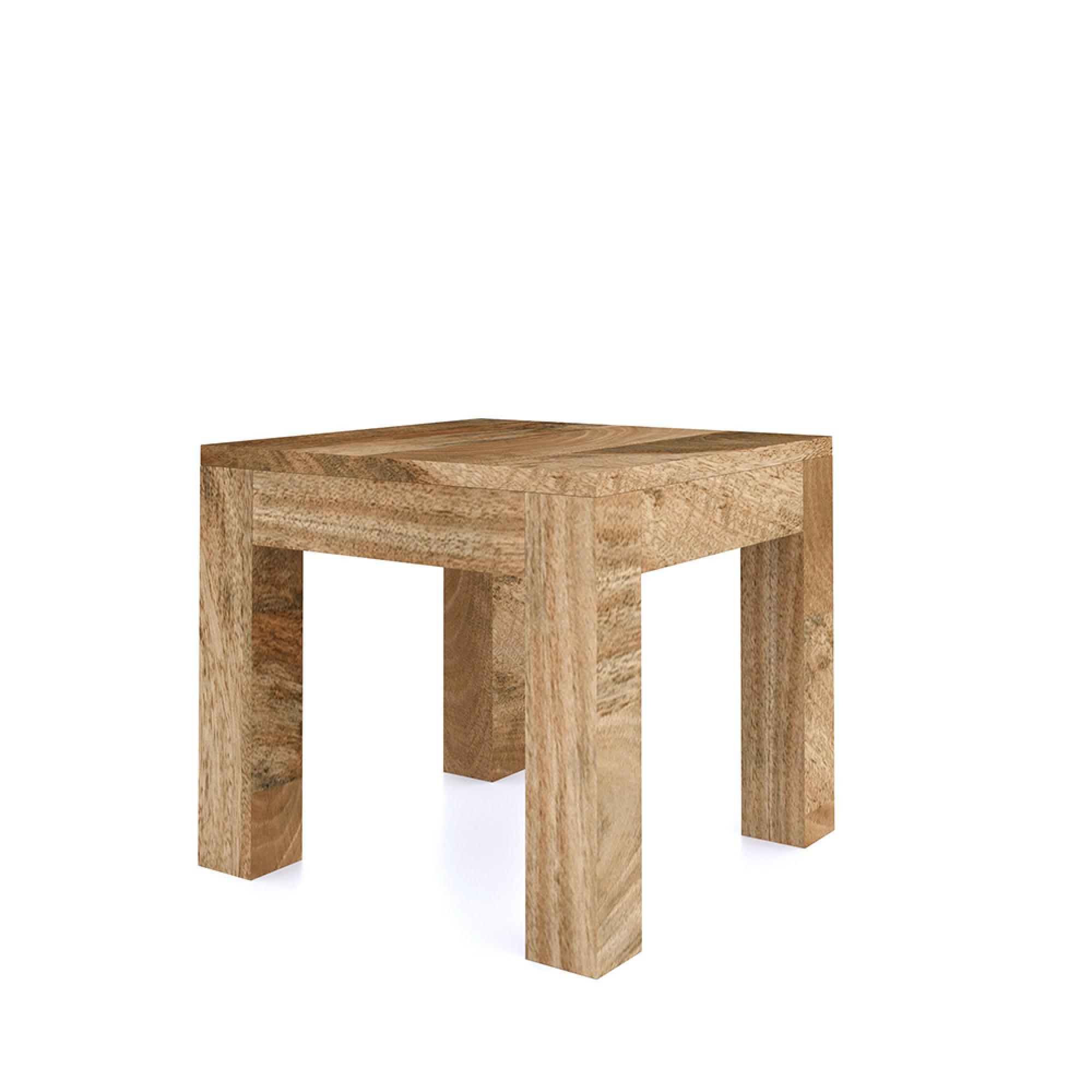 Cube Lamp Table - Natural Mango Wood