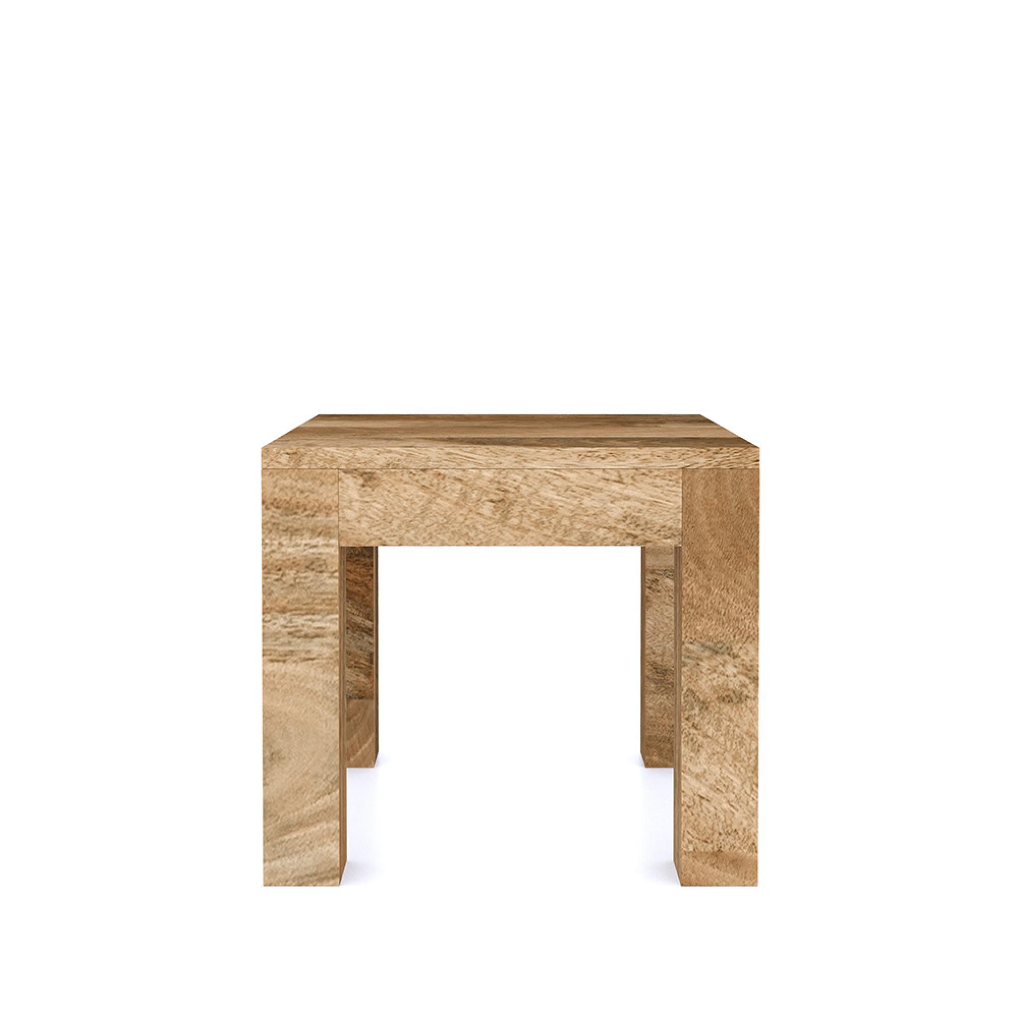 Cube Lamp Table - Natural Mango Wood
