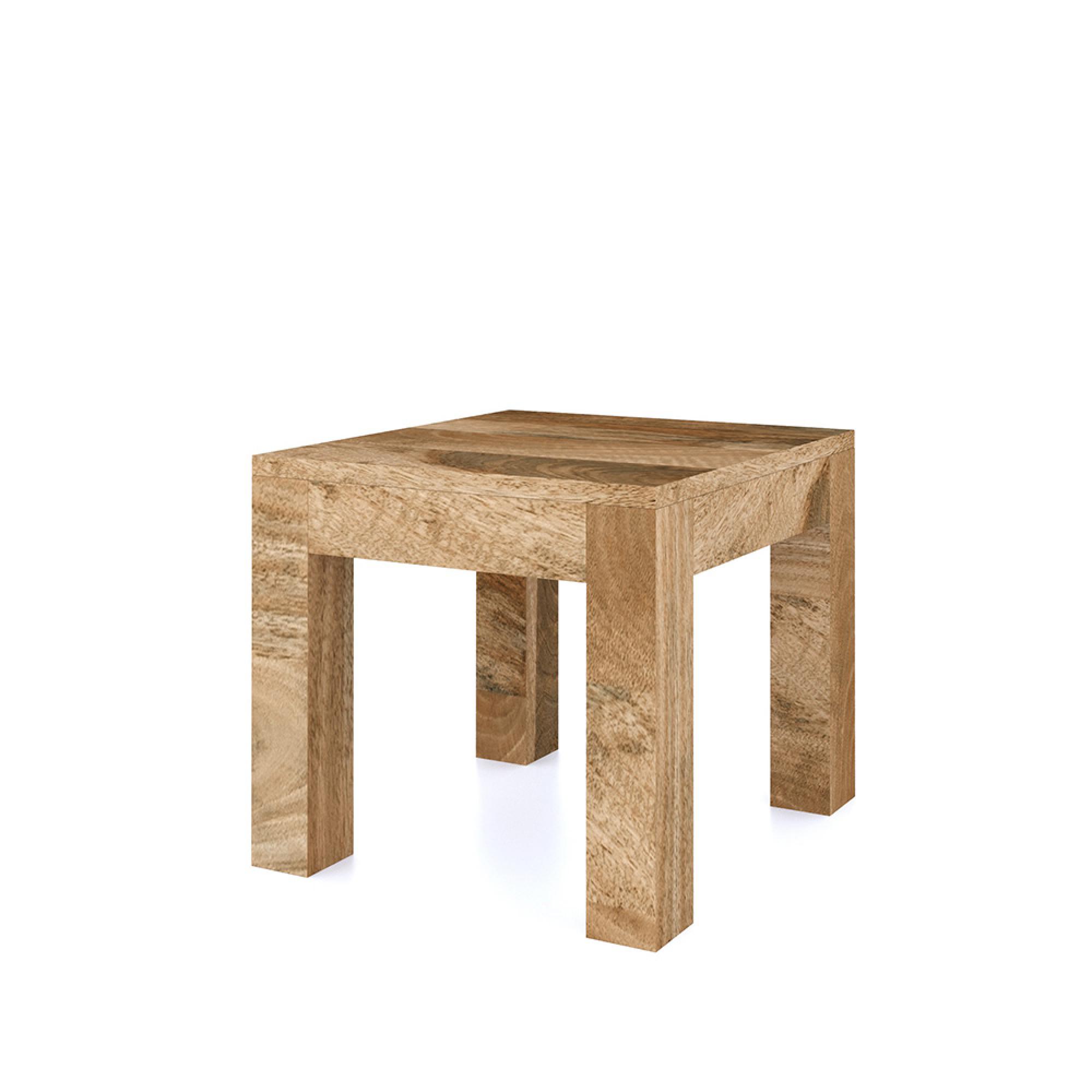 Cube Lamp Table - Natural Mango Wood