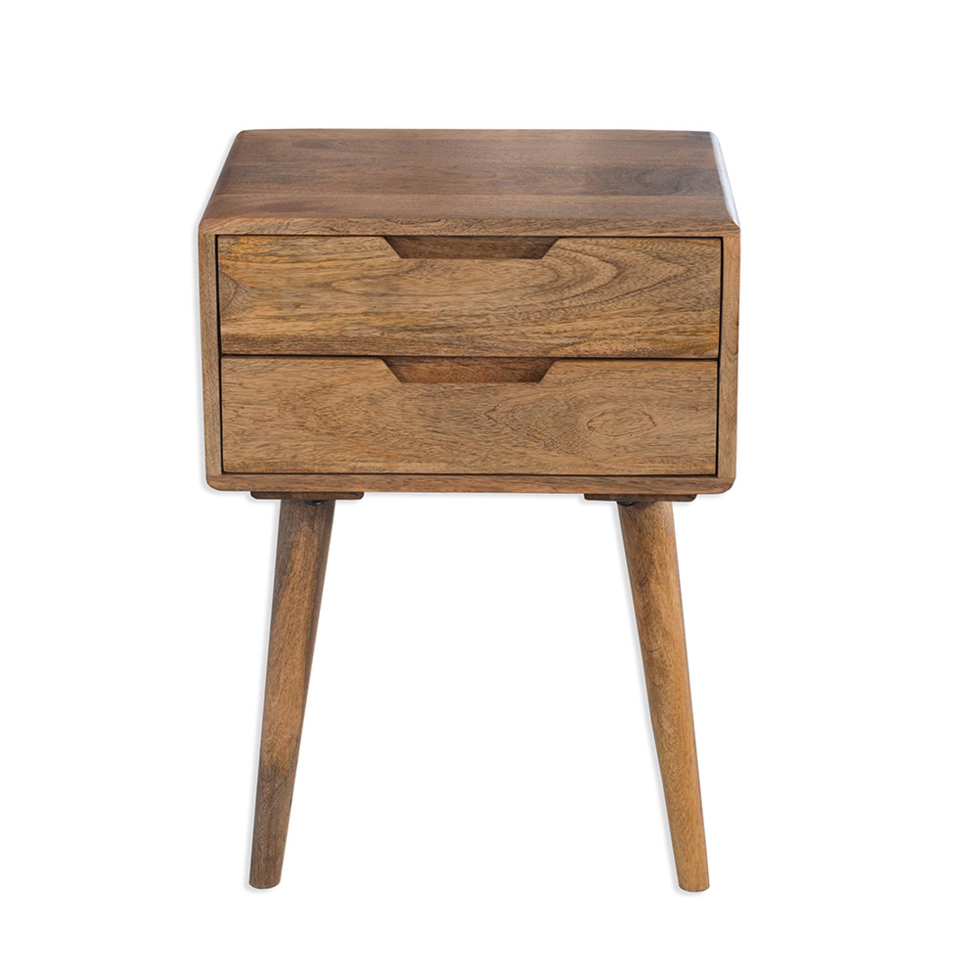 Surya Century Side Table - 2 Drawer - Solid Mango Wood