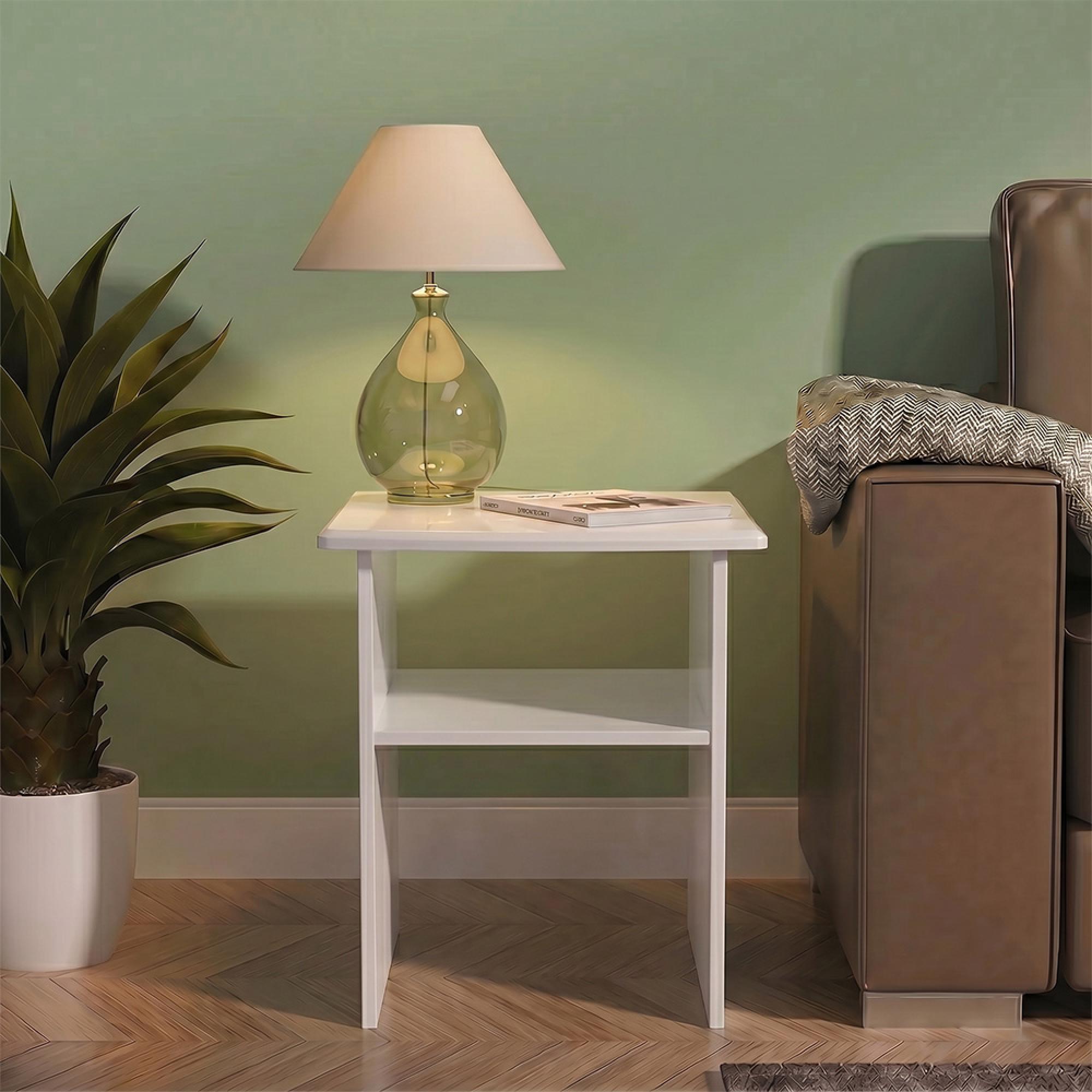 Camden Lamp Table - White Gloss