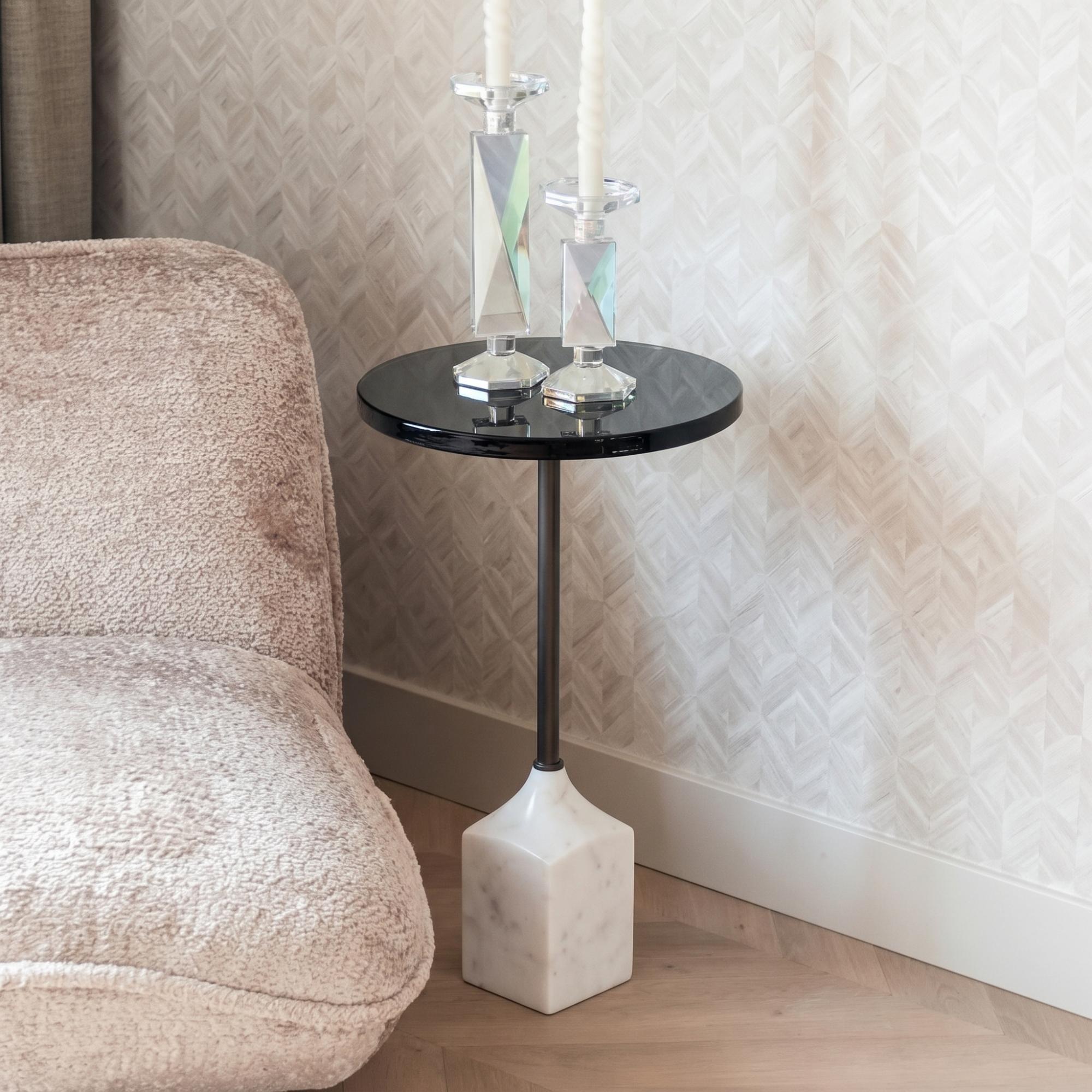 Aurora Glass Round Side Table
