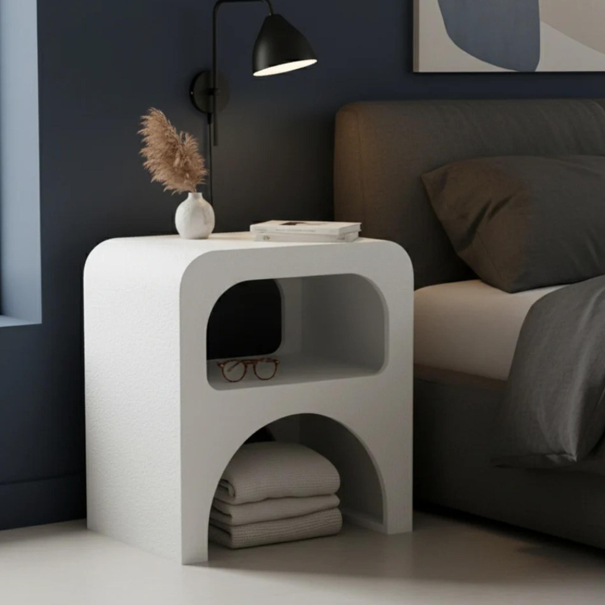 Geo White A Shape End Table