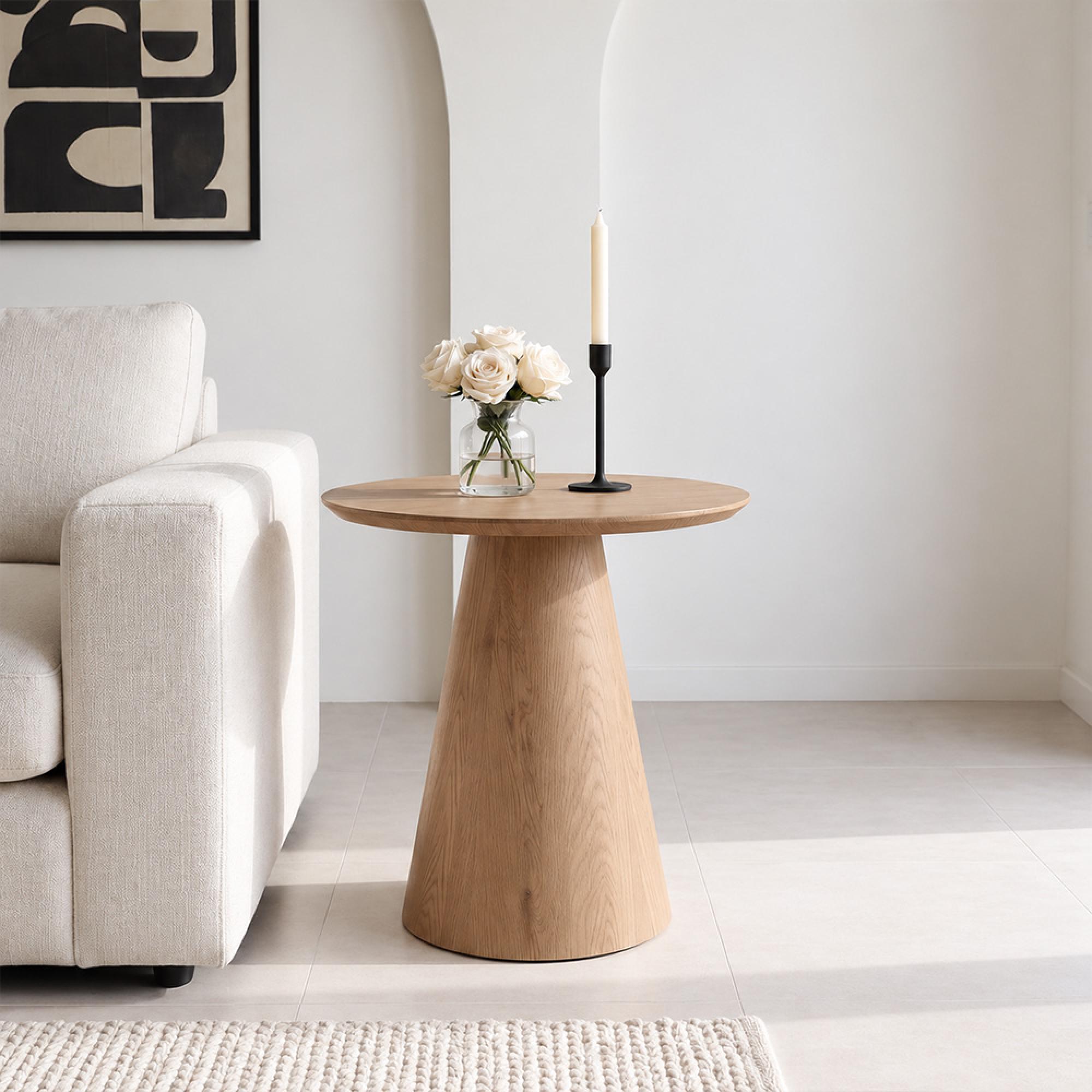 Palma Oak Round End Table
