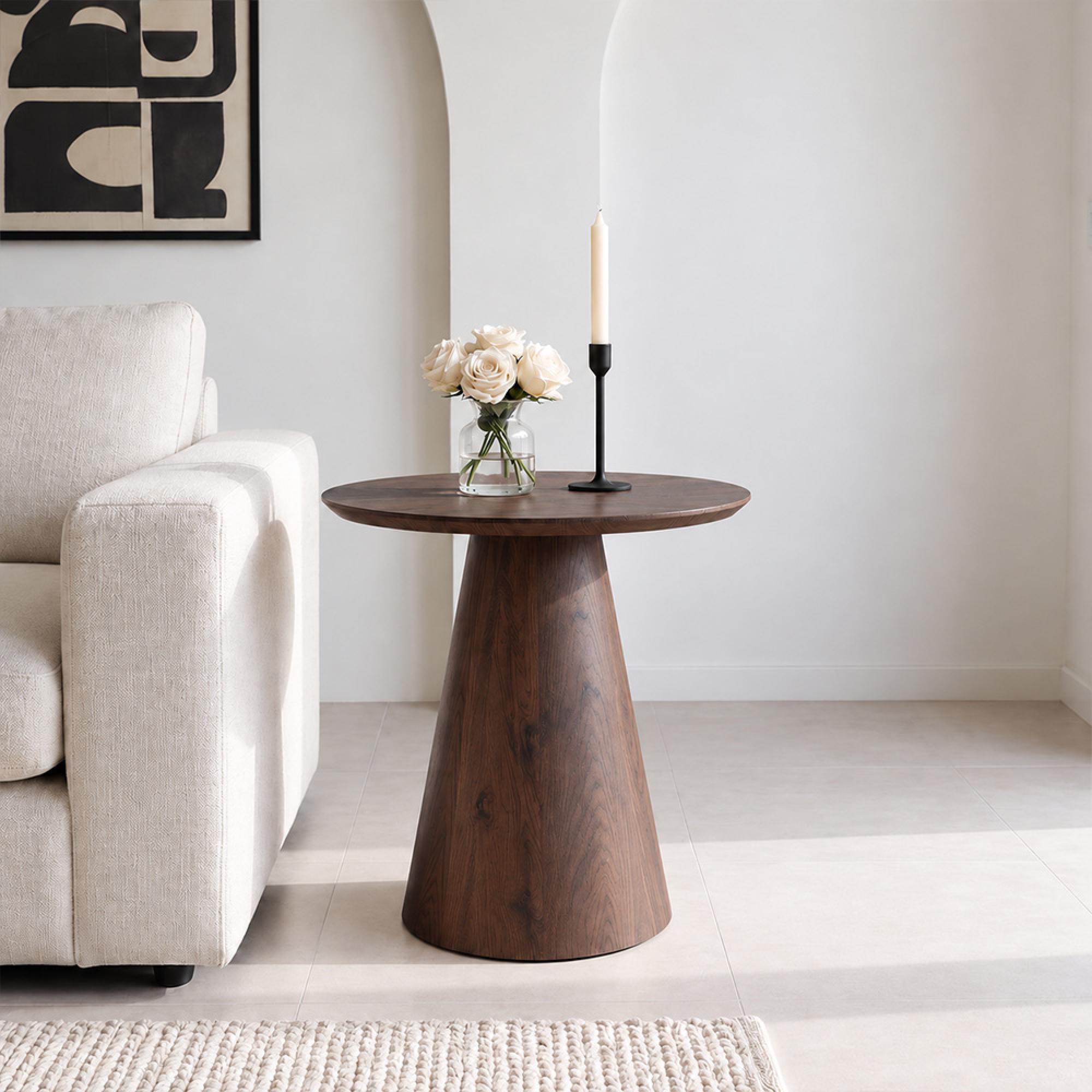 Palma Walnut Round End Table