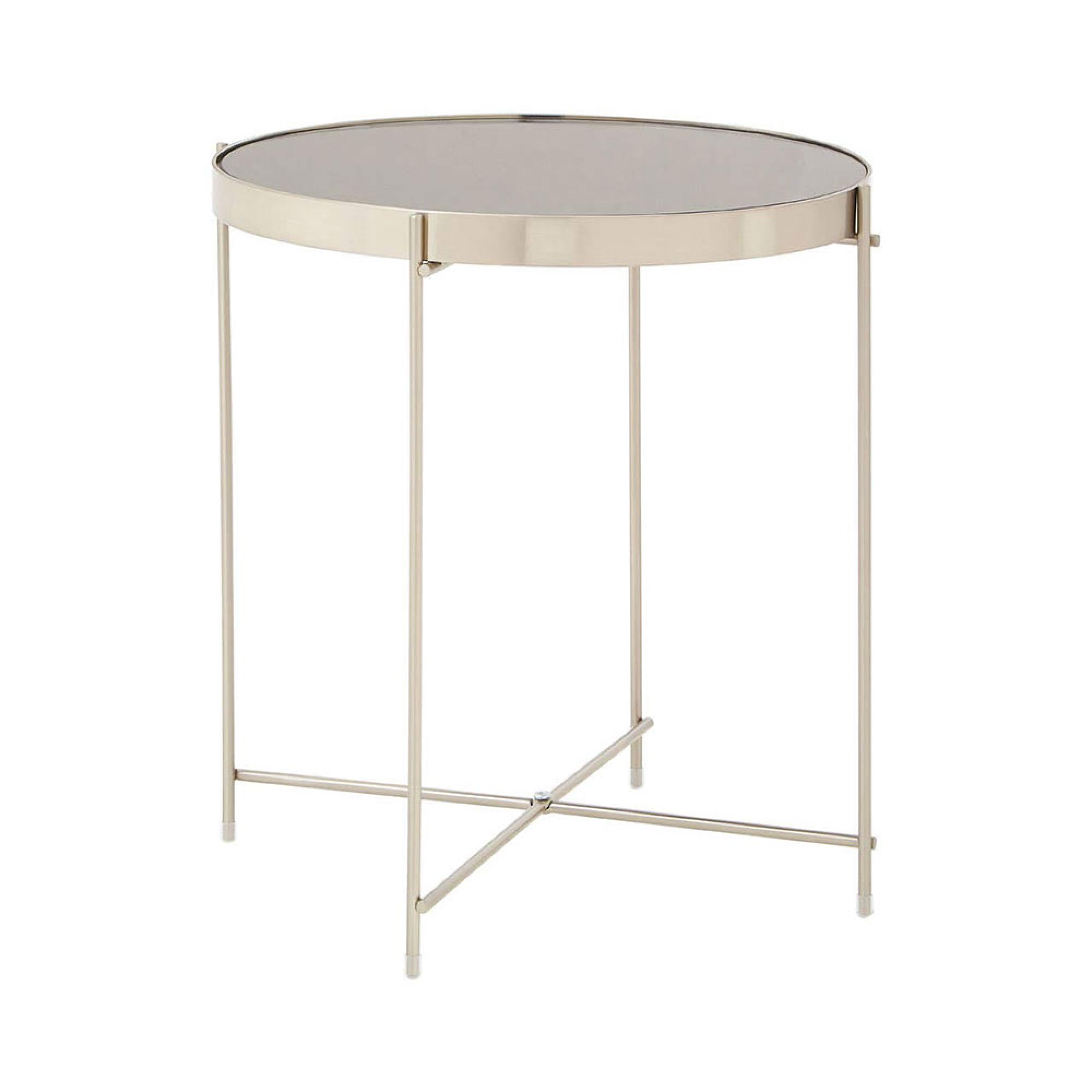 Allure Side Table - Round - Grey Mirrored