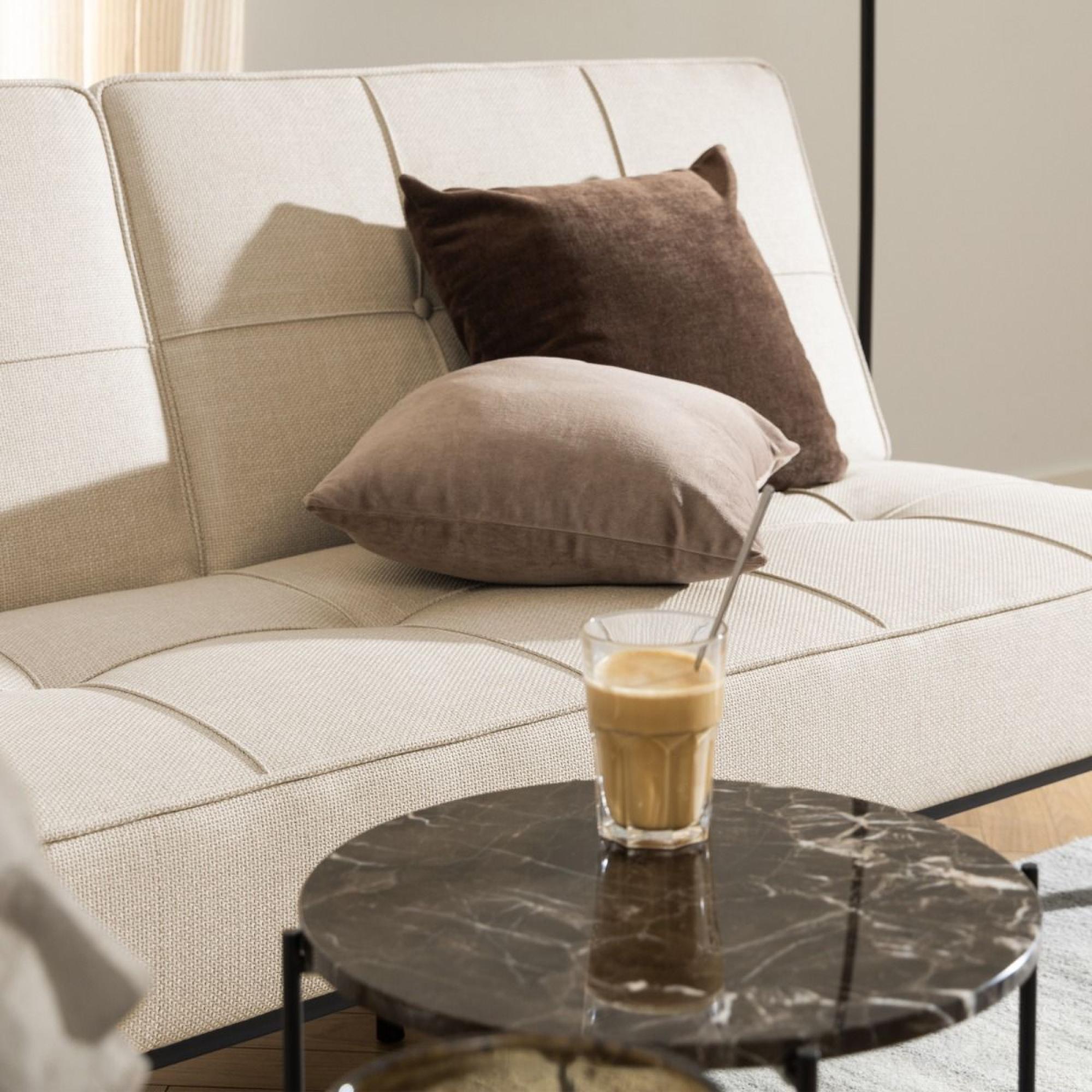 Avila Side Table - Round - Brown Marble Stone