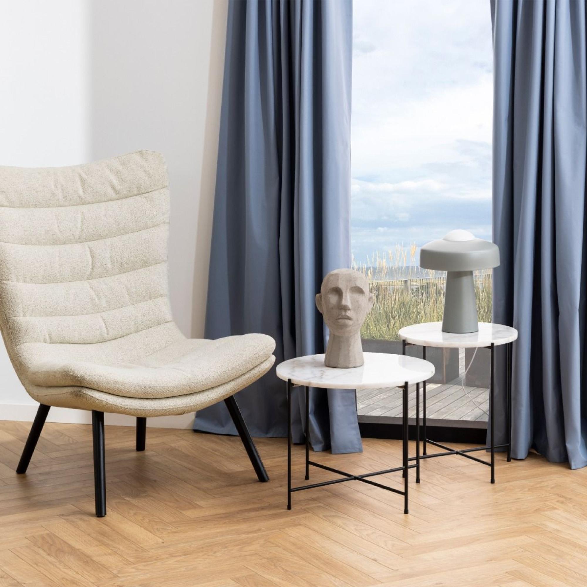 Avila Side Table - Round - White Marble