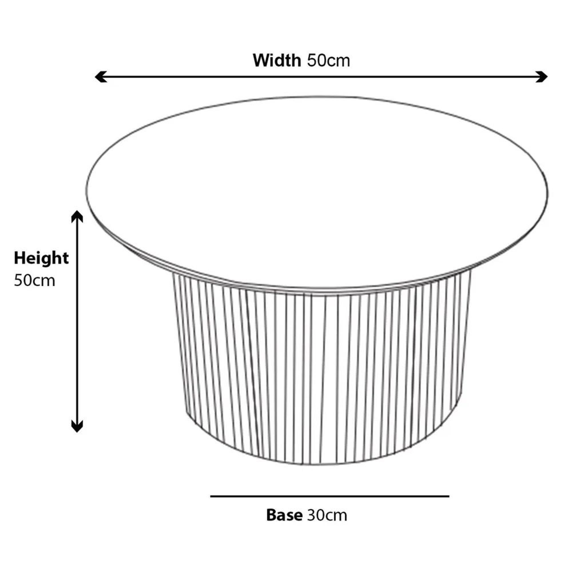 Bern Round End Table - Oak - Fluted - Drum Base