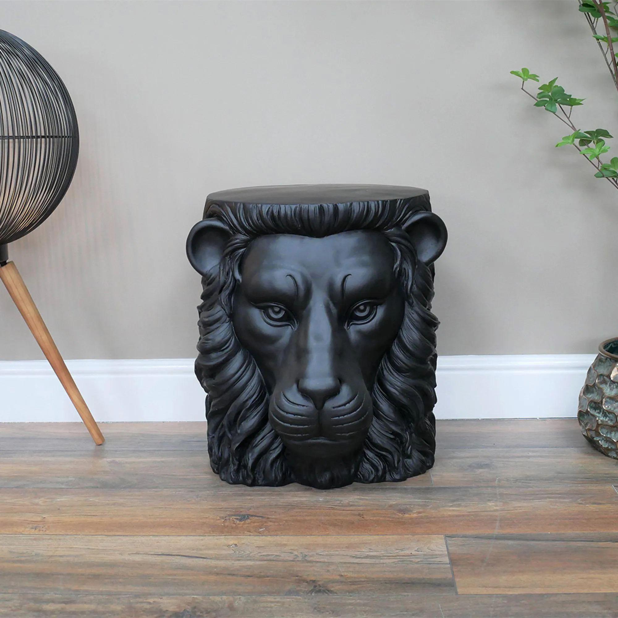 Side Table - Black Lion - Resin