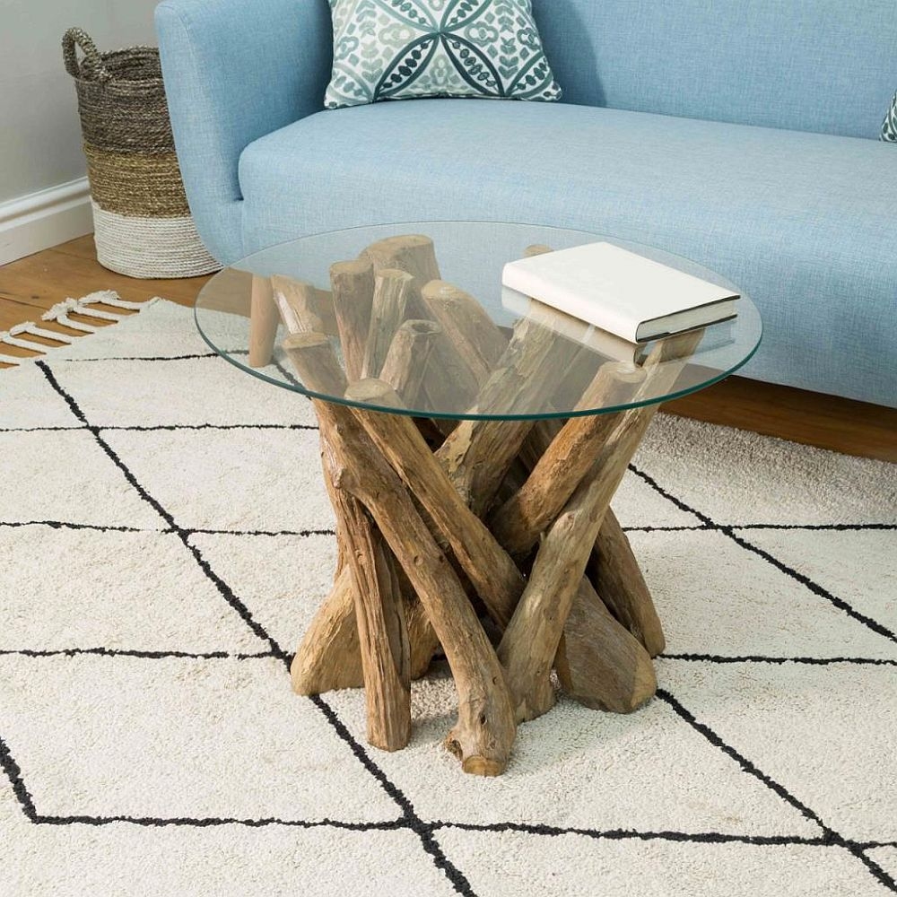 Branchwood Lamp Table - Round - Glass Top