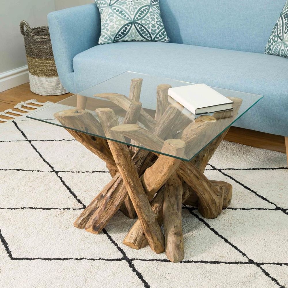 Branchwood Lamp Table - Square - Glass Top