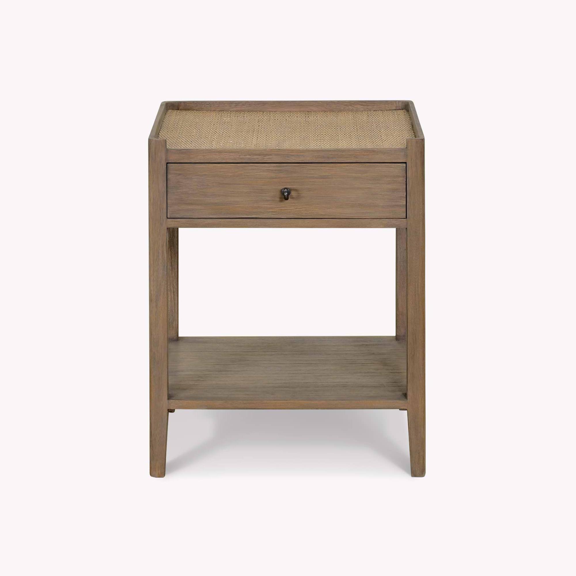 Chesterton Side Table with Drawer Natural Rattan