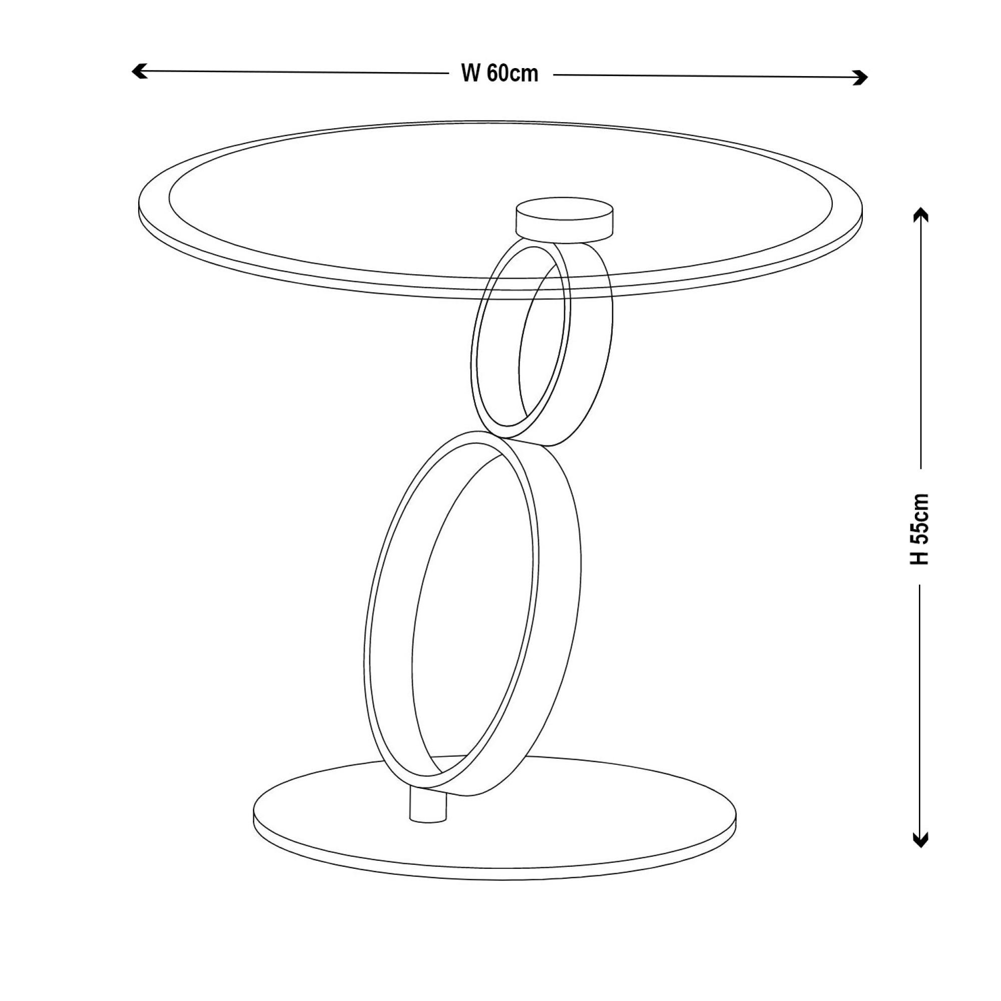 Circles Side Table - Round - Glass Top