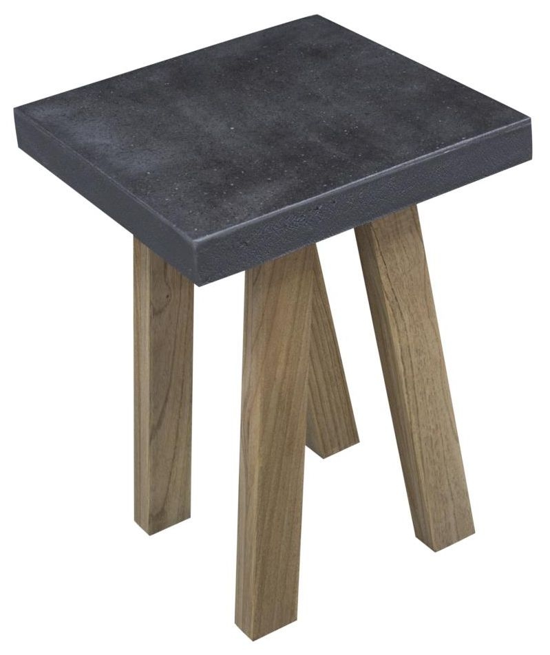 Concrete Top Lamp Table - Black