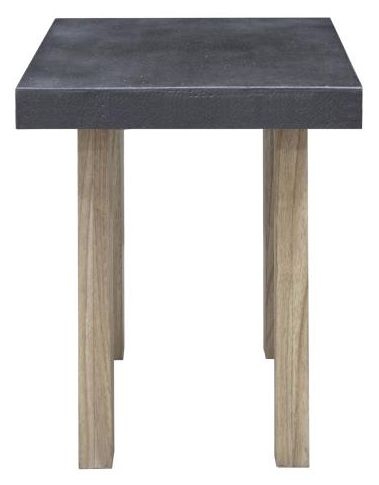 Concrete Top Lamp Table - Black