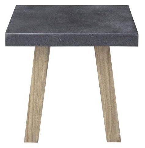 Concrete Top Lamp Table - Black