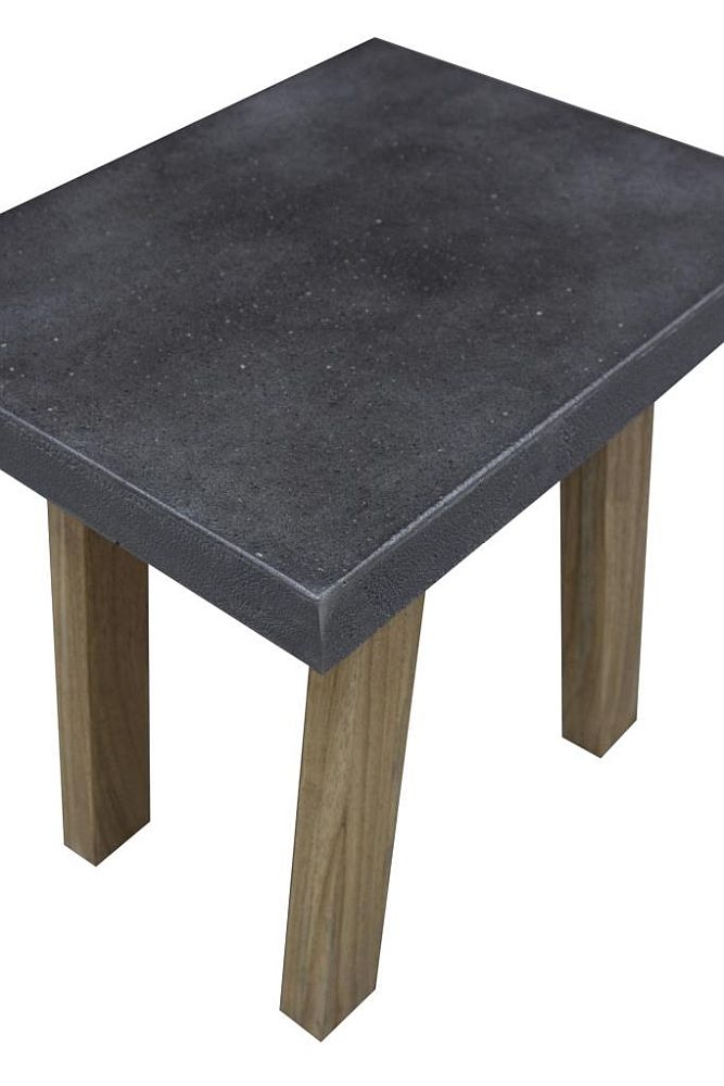 Concrete Top Lamp Table - Black