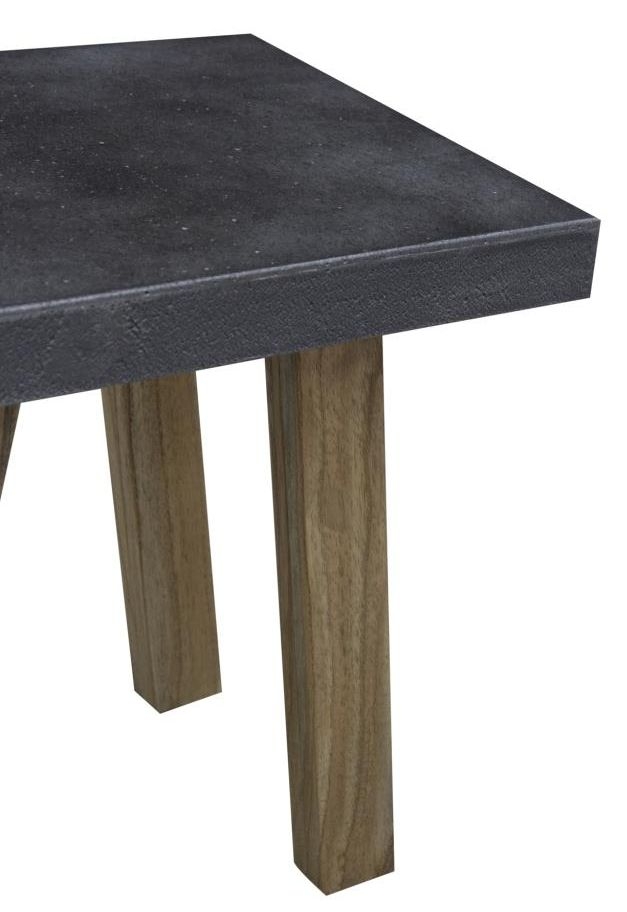 Concrete Top Lamp Table - Black
