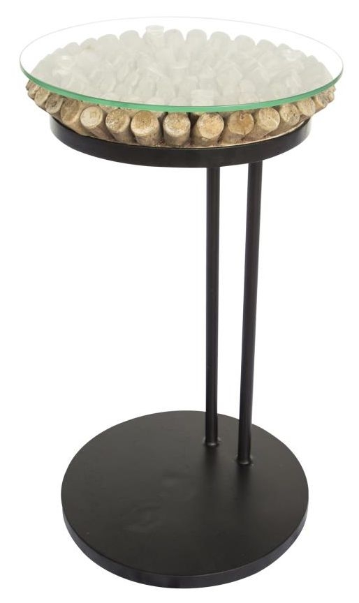 Driftwood Sofa Table - Round - 50cm - Glass Top