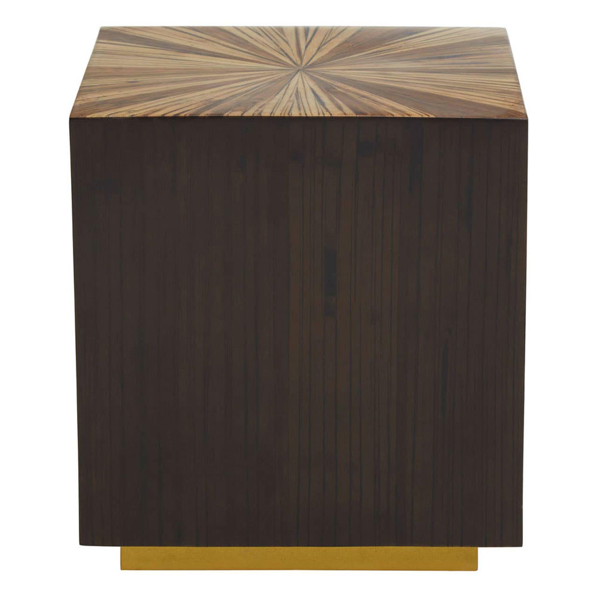 Gabelle Side Table - Square - Dark Bamboo Wood - Sunburst