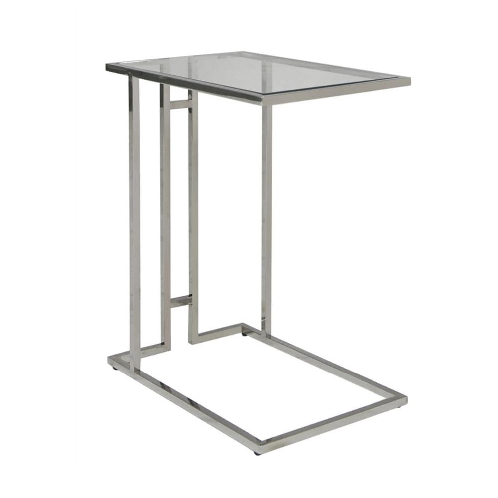 Harry Side Table - Clear Glass and Chrome