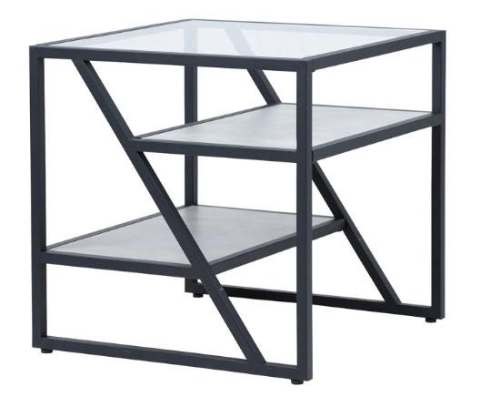 Ibarra End Table - Square - Black and Grey