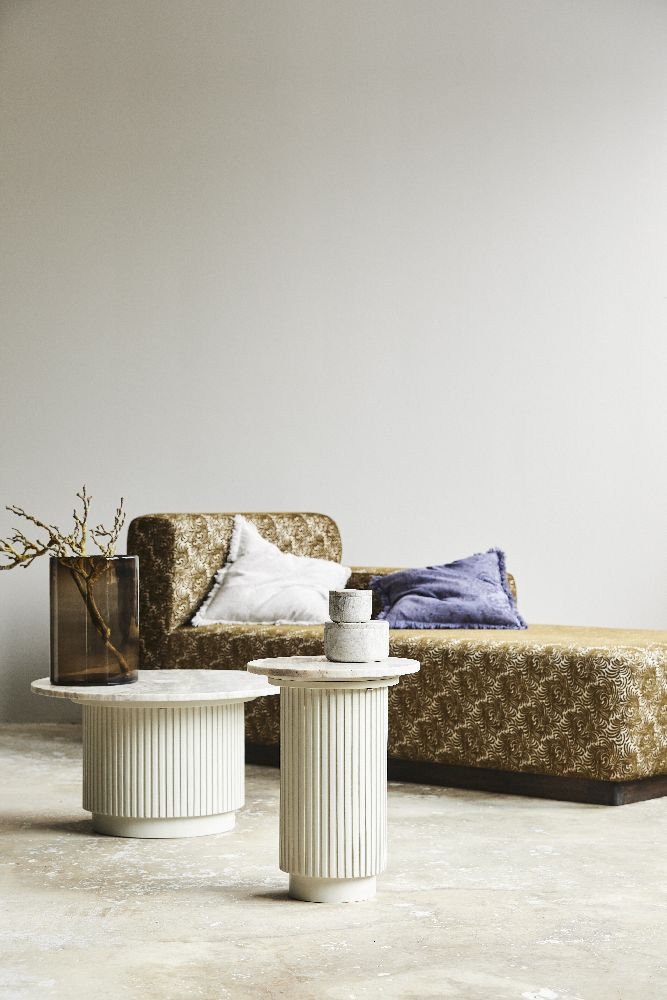 Erie Side Table - Round - Ivory Marble