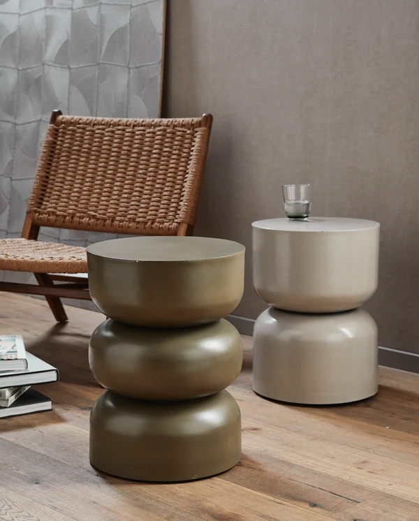 Matka Side Table - Round - Grey