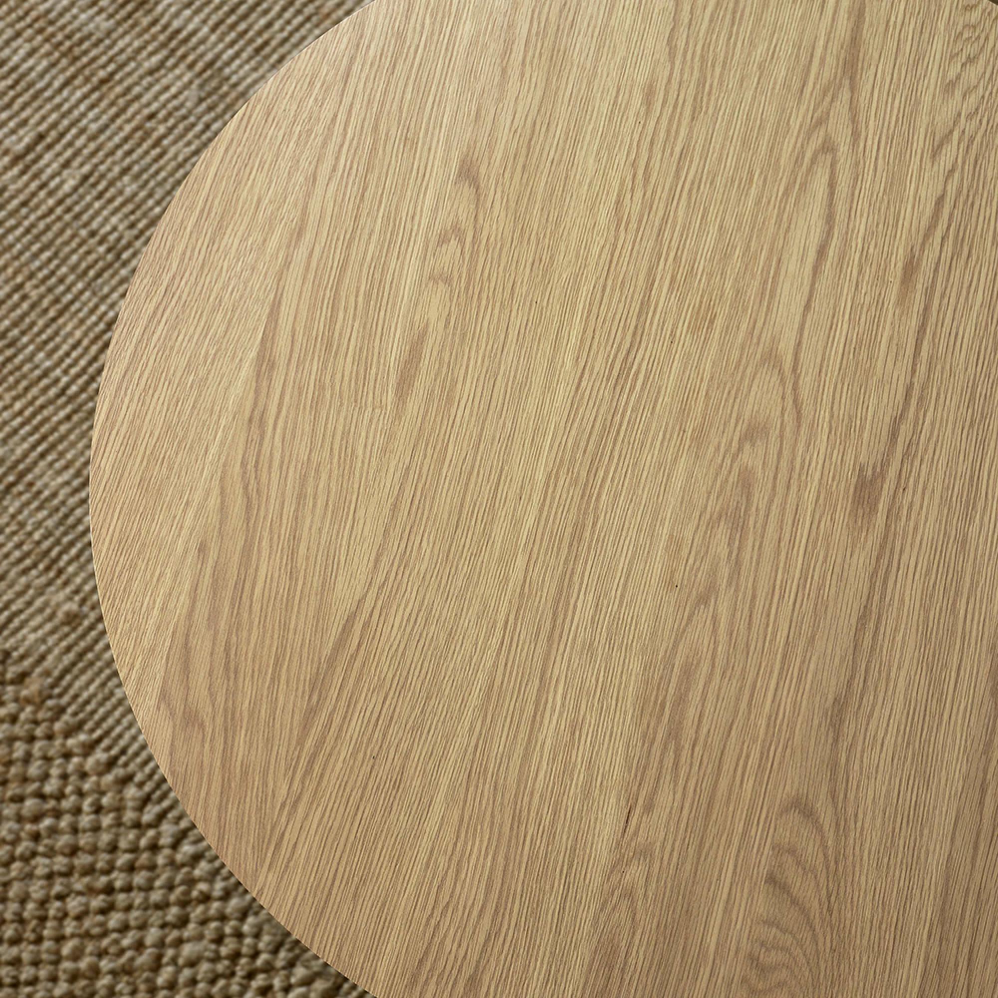 Ollie Lamp Table - Round - Slatted Base - Natural Oak